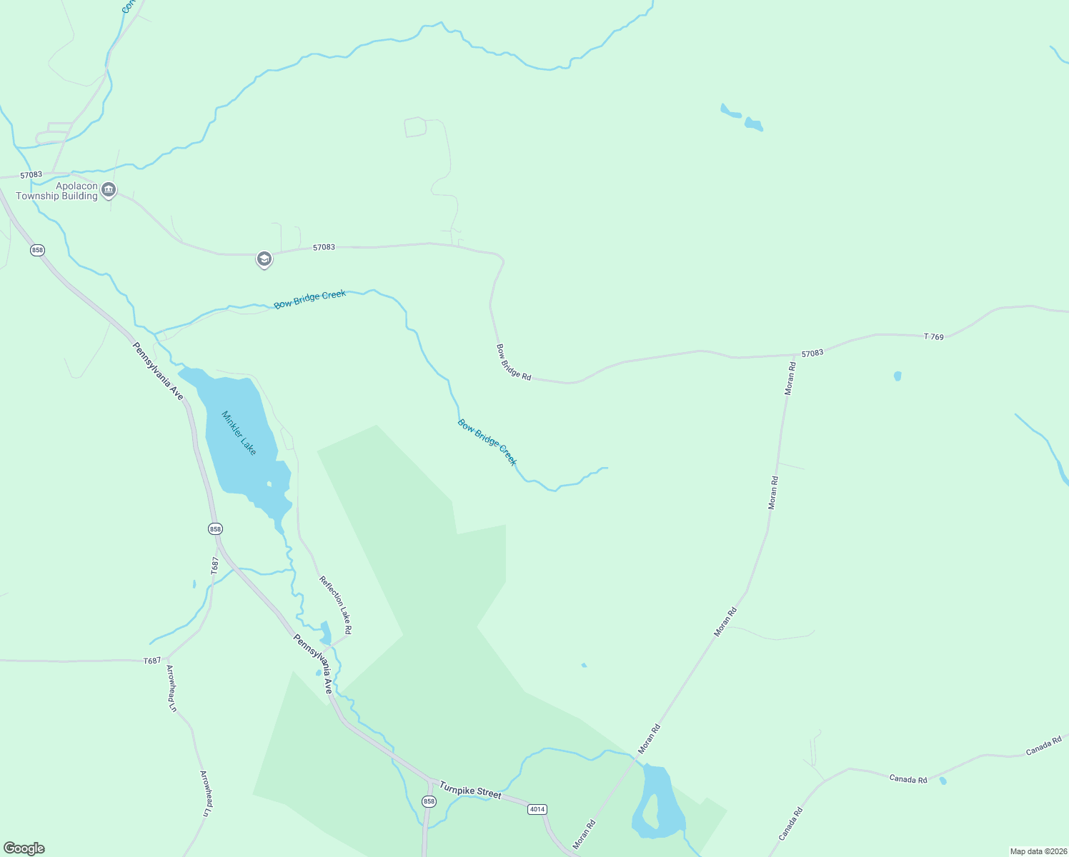 map of restaurants, bars, coffee shops, grocery stores, and more near 2146 Bow Bridge Road in Little Meadows