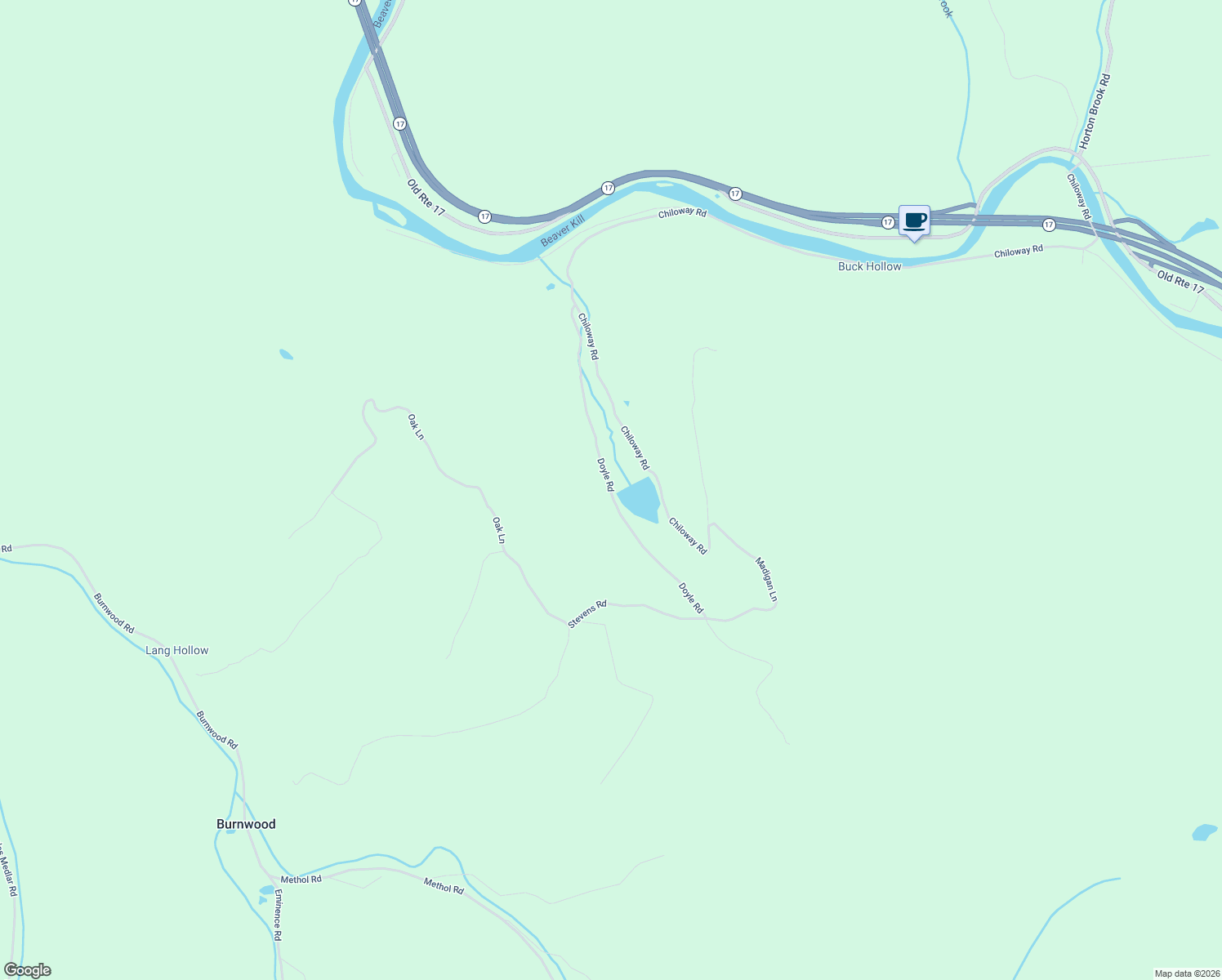 map of restaurants, bars, coffee shops, grocery stores, and more near Doyle Rd in Roscoe