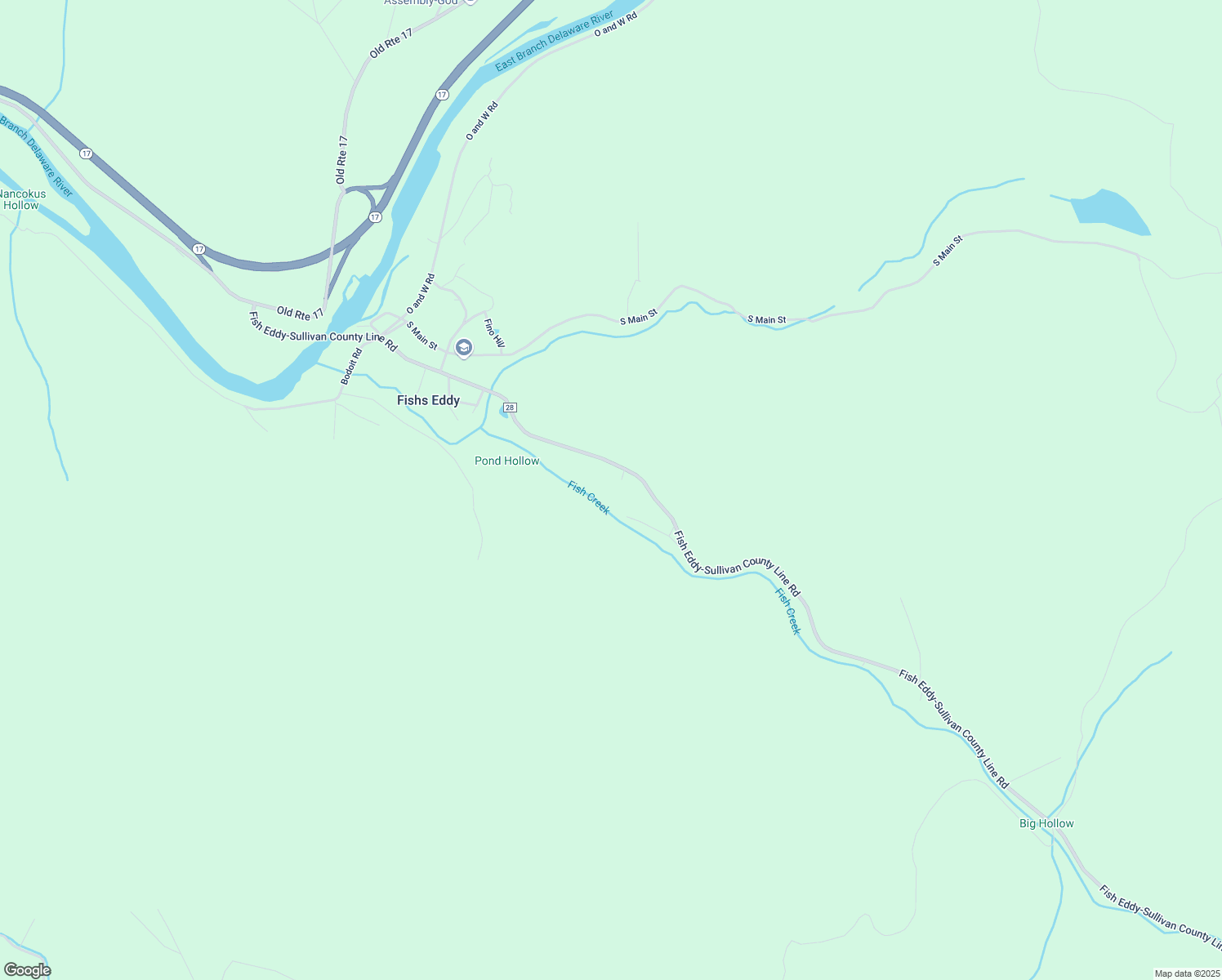 map of restaurants, bars, coffee shops, grocery stores, and more near 1182 County Highway in Fishs Eddy