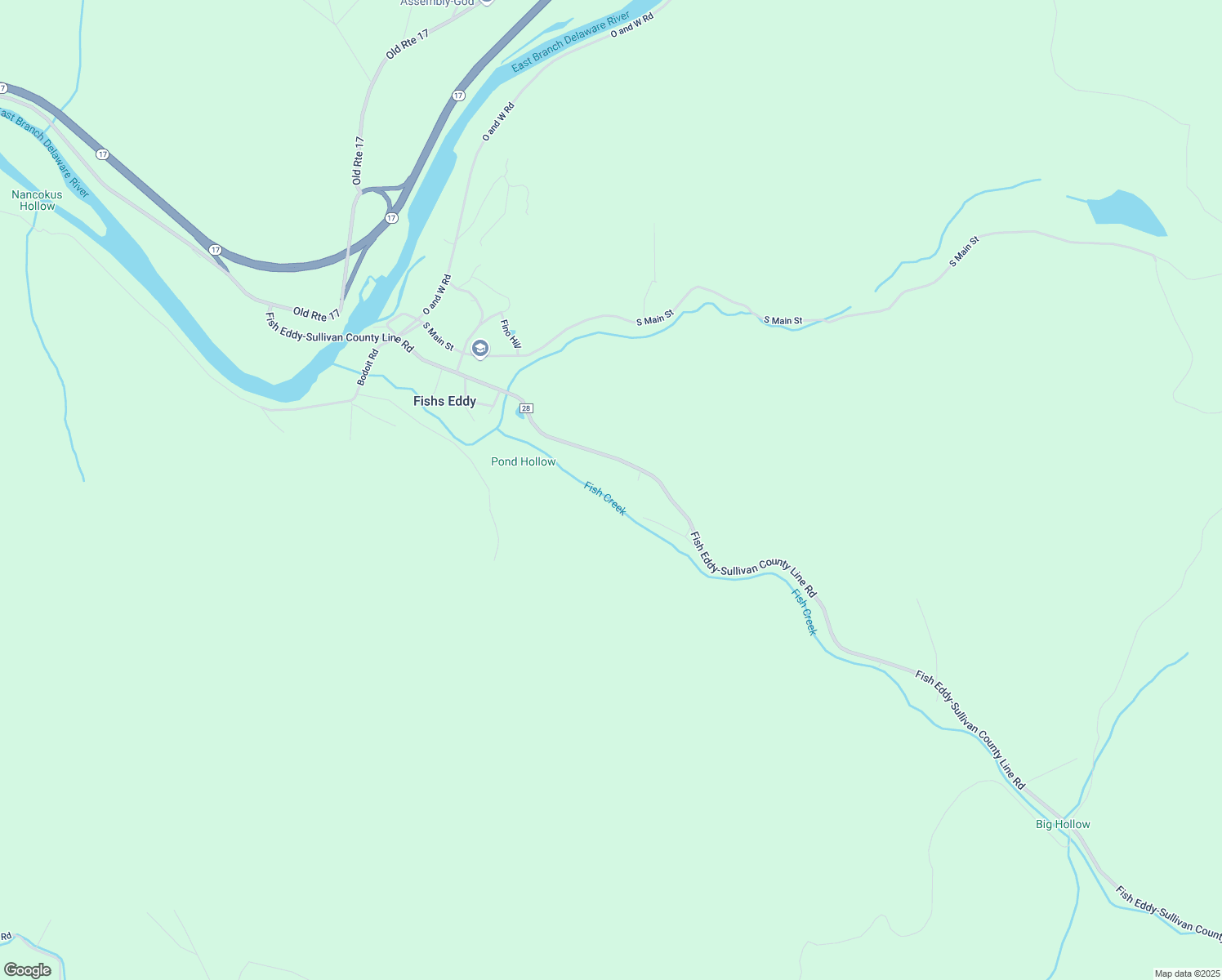 map of restaurants, bars, coffee shops, grocery stores, and more near 1182 County Highway in Fishs Eddy