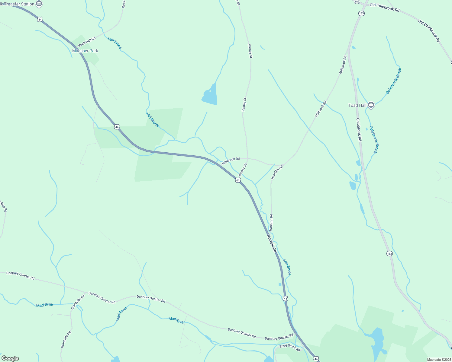 map of restaurants, bars, coffee shops, grocery stores, and more near 51 Norfolk Road in Winsted