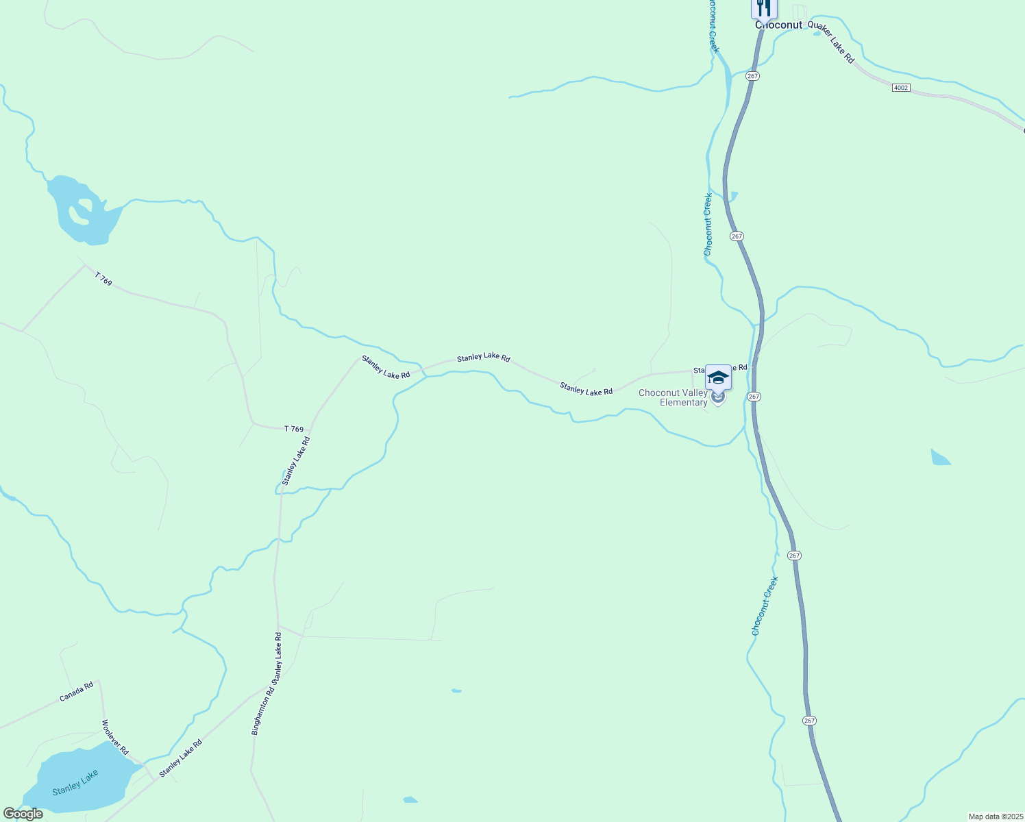 map of restaurants, bars, coffee shops, grocery stores, and more near 3840 Stanley Lake Road in Friendsville