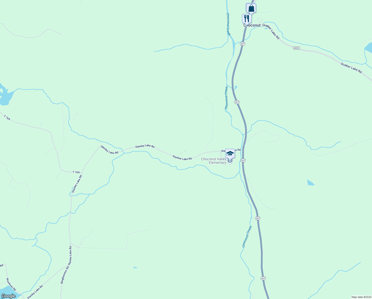 map of restaurants, bars, coffee shops, grocery stores, and more near 4053 Stanley Lake Road in Friendsville