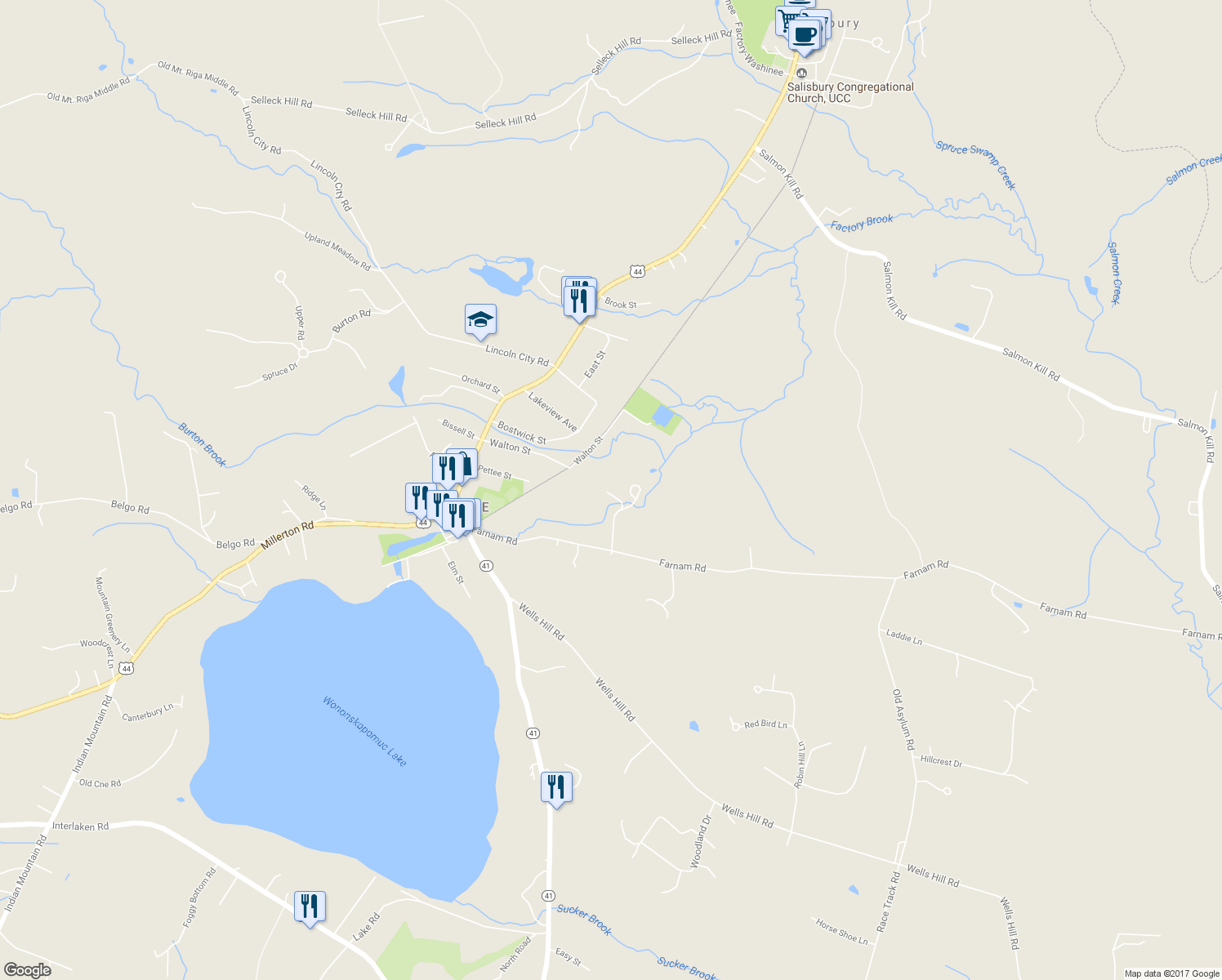 map of restaurants, bars, coffee shops, grocery stores, and more near 37 Cleveland Street in Salisbury