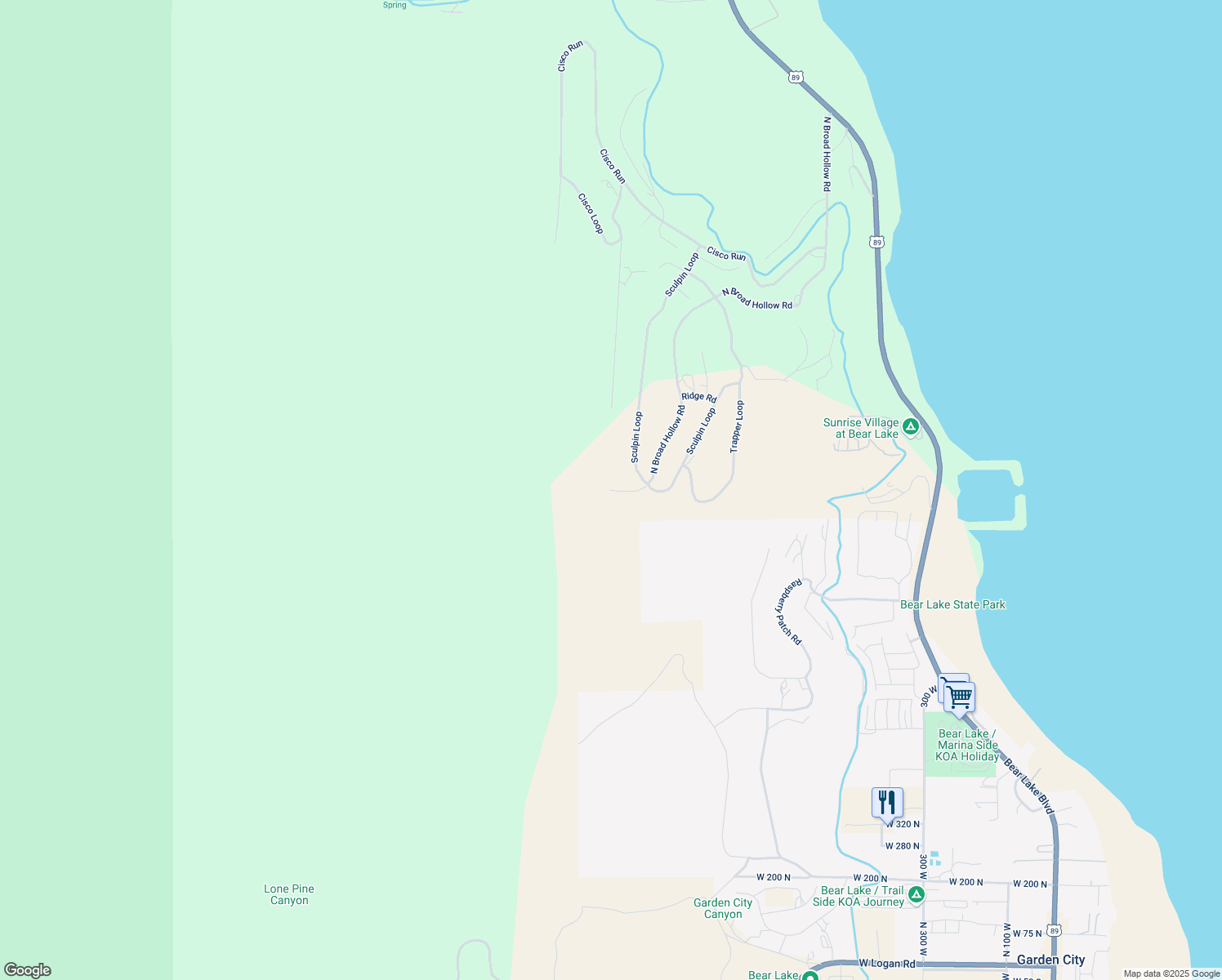 map of restaurants, bars, coffee shops, grocery stores, and more near 980 Broad Hollow Circle in Garden City
