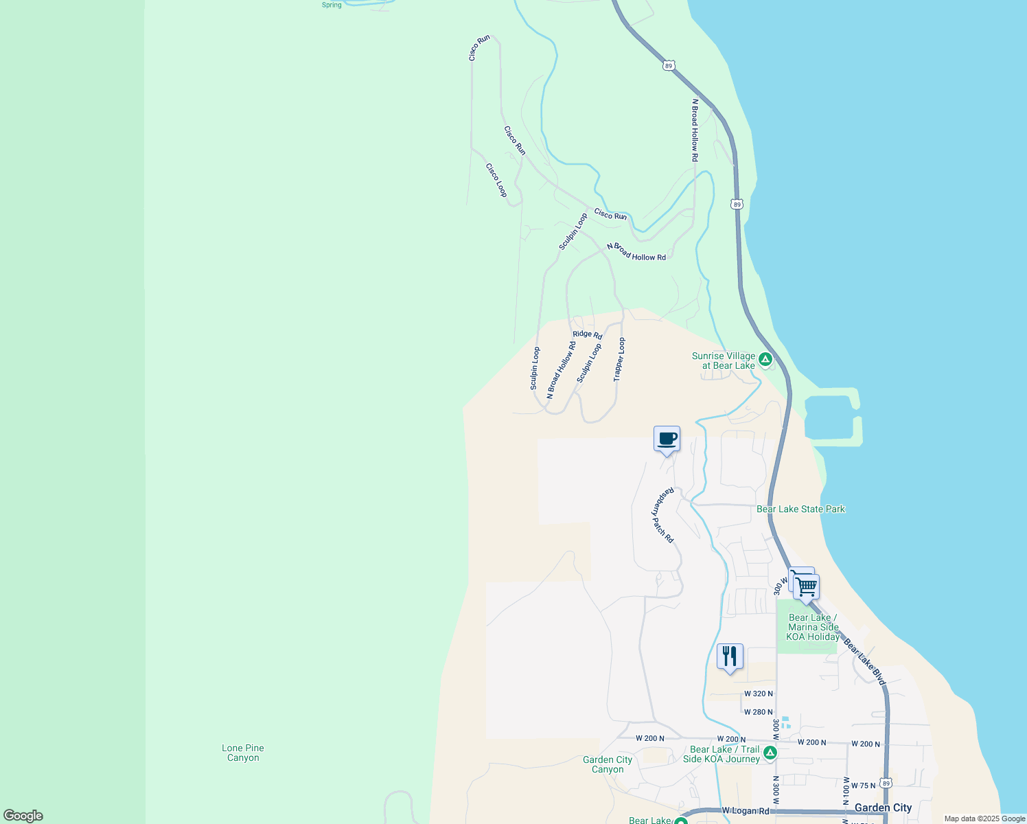 map of restaurants, bars, coffee shops, grocery stores, and more near 980 Broad Hollow Circle in Garden City