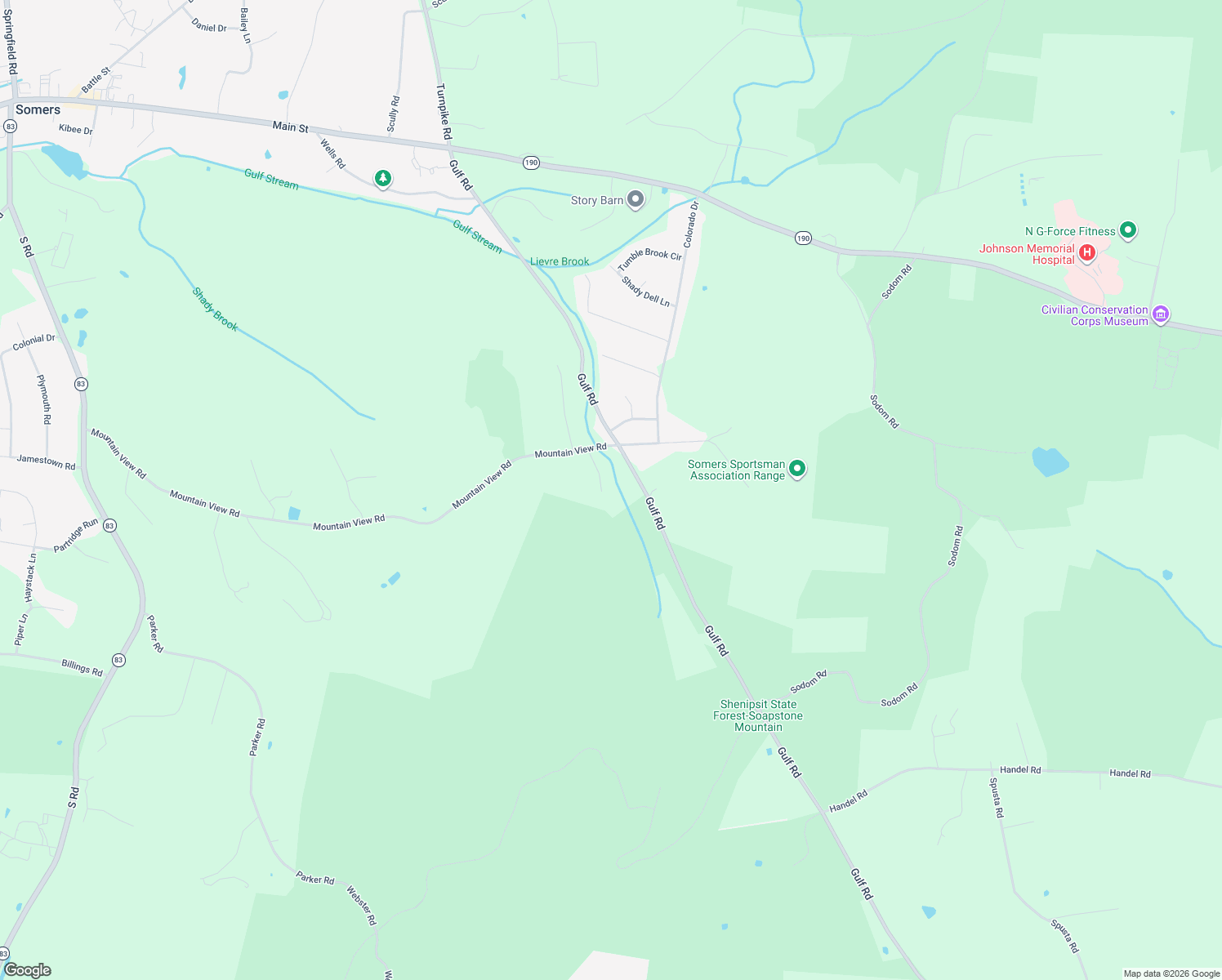 map of restaurants, bars, coffee shops, grocery stores, and more near 24 Pomeroy Lane in Somers