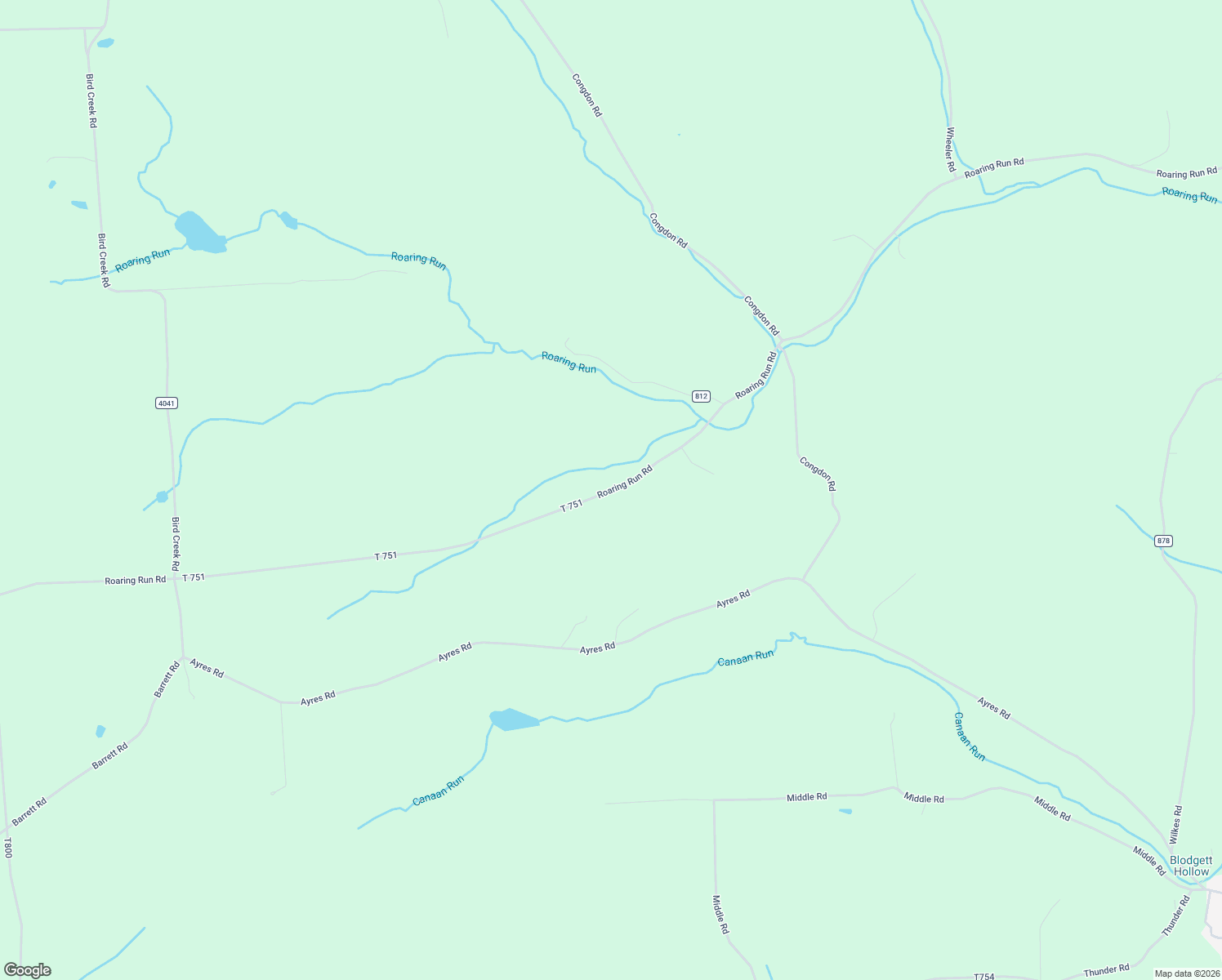 map of restaurants, bars, coffee shops, grocery stores, and more near Roaring Run Road in Gillett