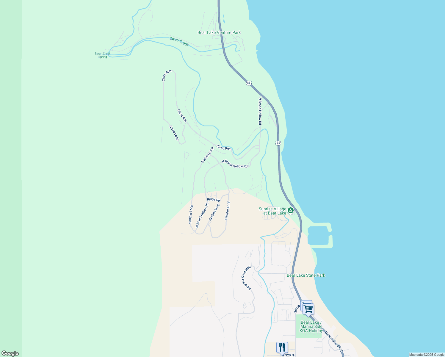 map of restaurants, bars, coffee shops, grocery stores, and more near 1355 Trapper Loop in Garden City