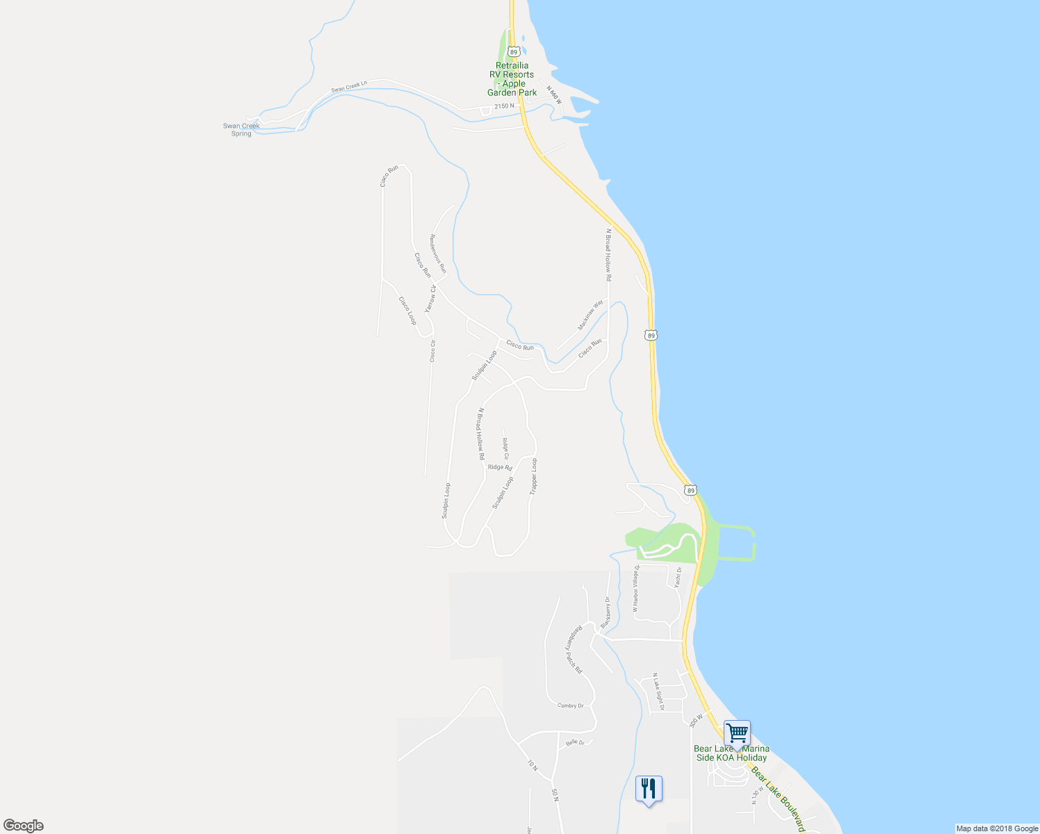 map of restaurants, bars, coffee shops, grocery stores, and more near 1355 Trapper Loop in Garden City