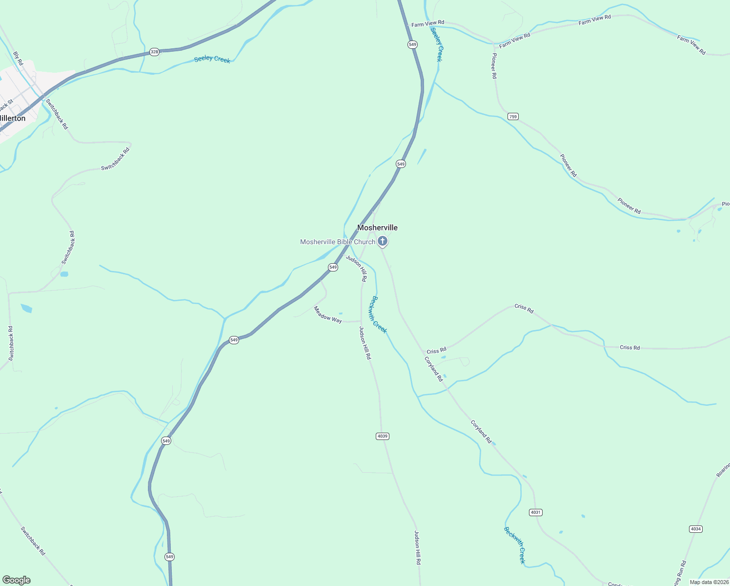 map of restaurants, bars, coffee shops, grocery stores, and more near 5130 Judson Hill Road in Gillett