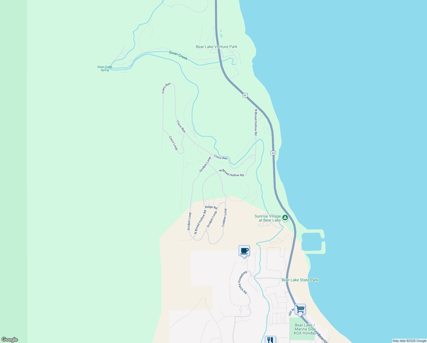 map of restaurants, bars, coffee shops, grocery stores, and more near 1453 North Trapper Loop in Garden City