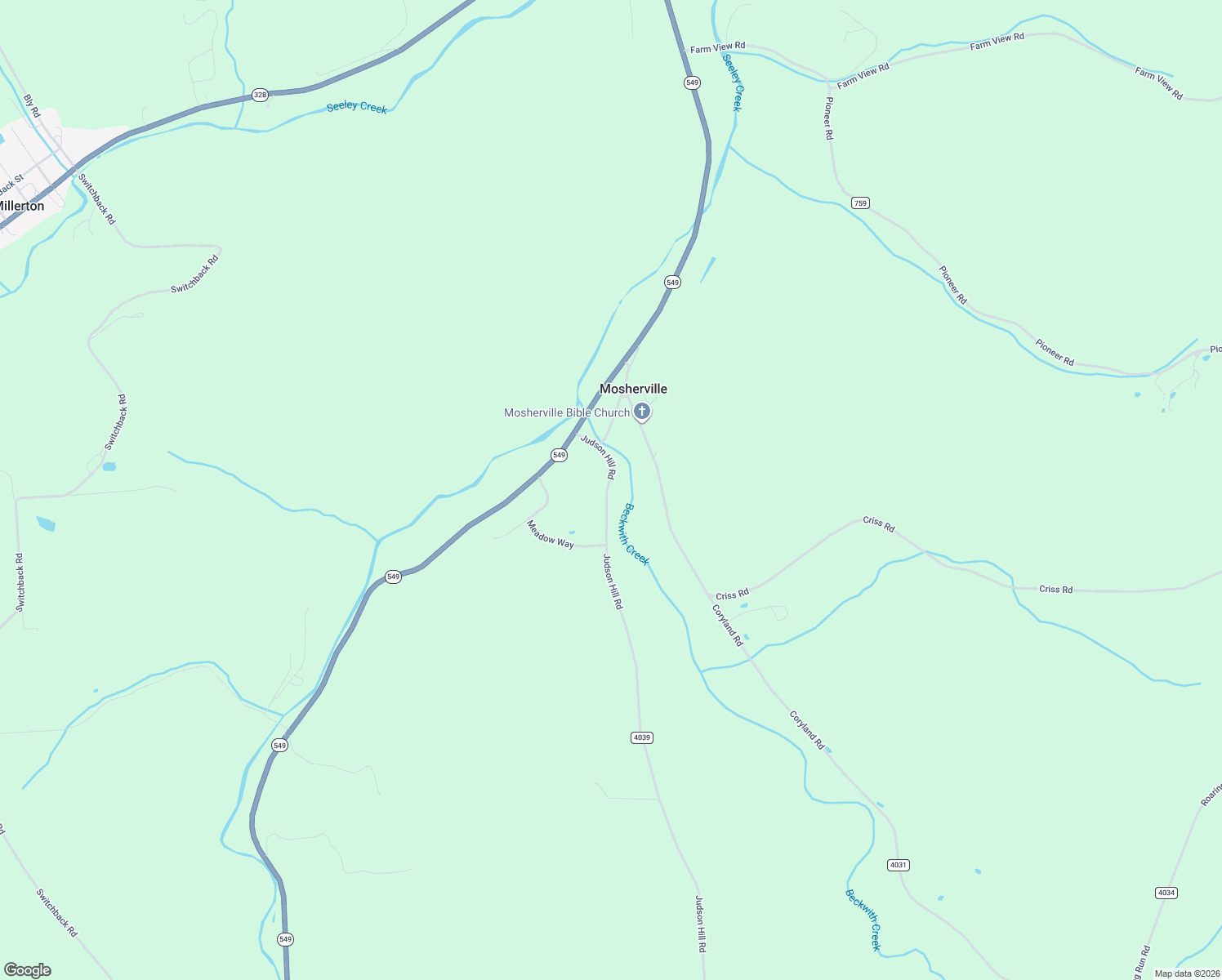 map of restaurants, bars, coffee shops, grocery stores, and more near 5130 Judson Hill Road in Gillett