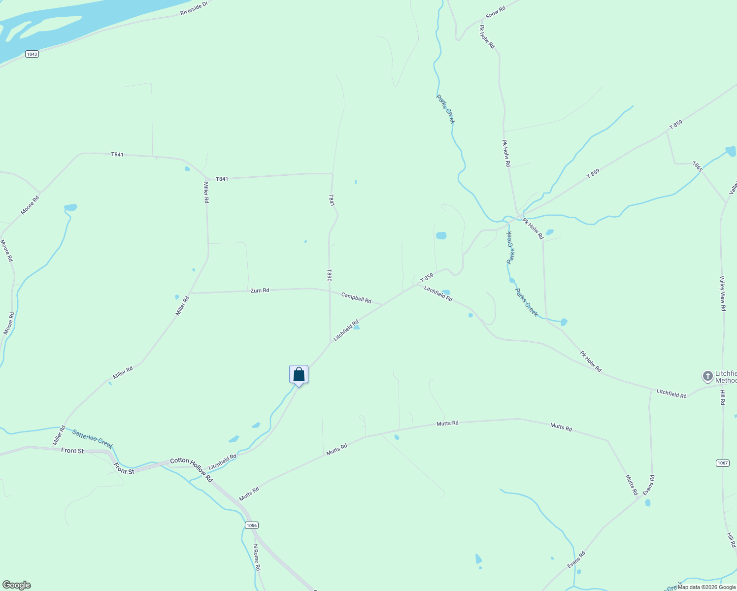 map of restaurants, bars, coffee shops, grocery stores, and more near 789 Zurn Road in Sayre