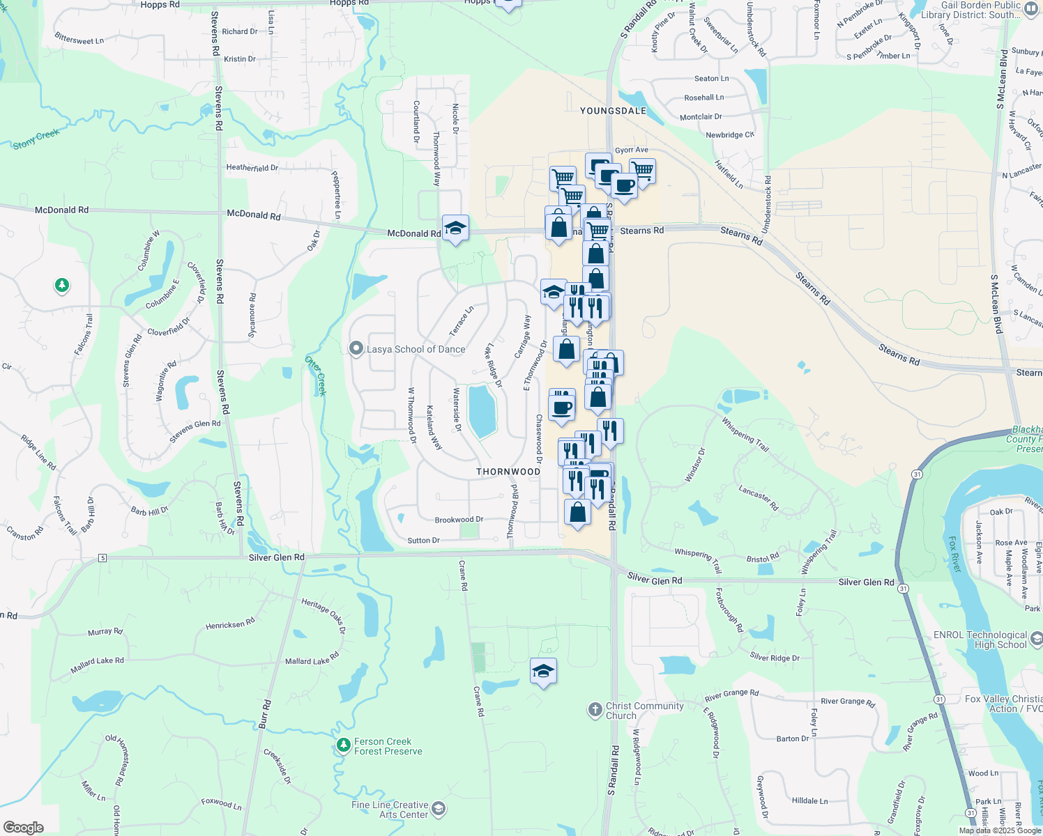 724 East Thornwood Drive, South Elgin IL Walk Score