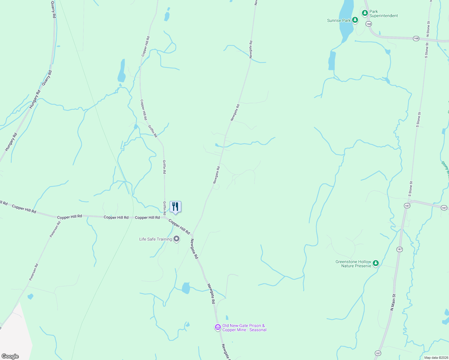 map of restaurants, bars, coffee shops, grocery stores, and more near 226 Newgate Road in East Granby