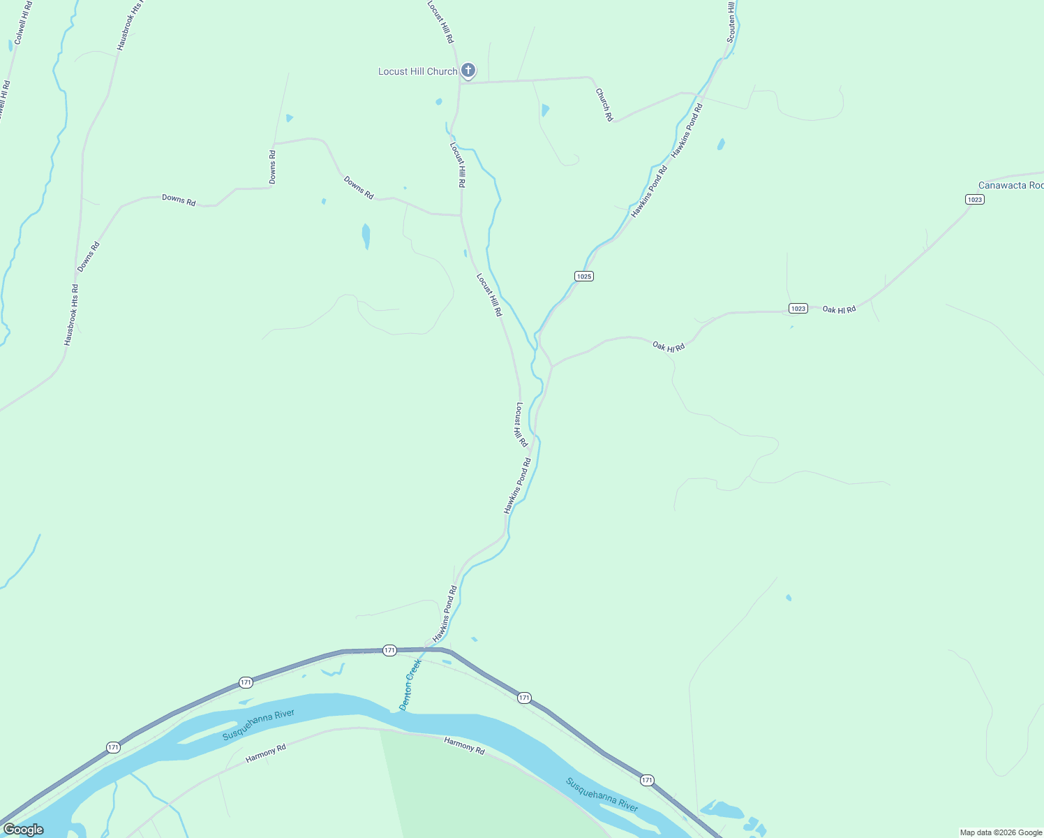 map of restaurants, bars, coffee shops, grocery stores, and more near Locust Hill Road in Susquehanna Depot