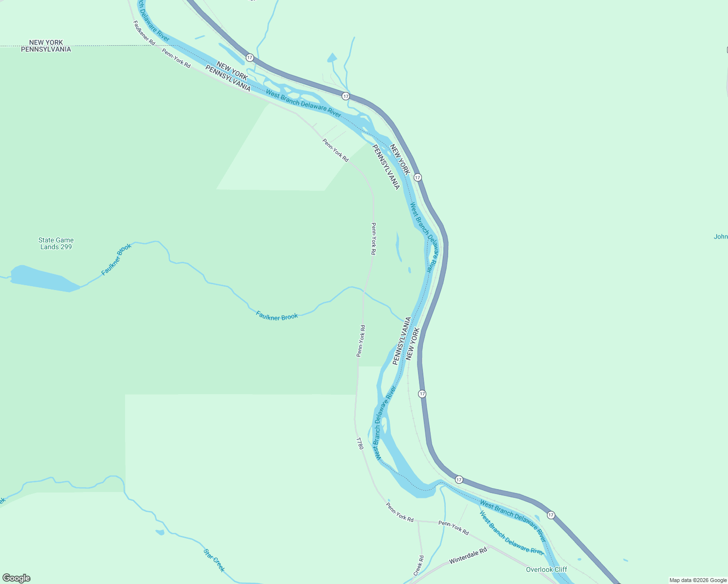 map of restaurants, bars, coffee shops, grocery stores, and more near Penn-York Road in Susquehanna
