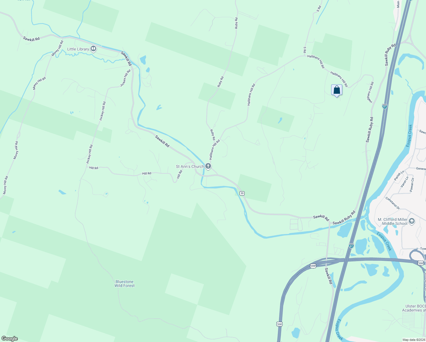 map of restaurants, bars, coffee shops, grocery stores, and more near 15 Hallihans Hill Road in Kingston