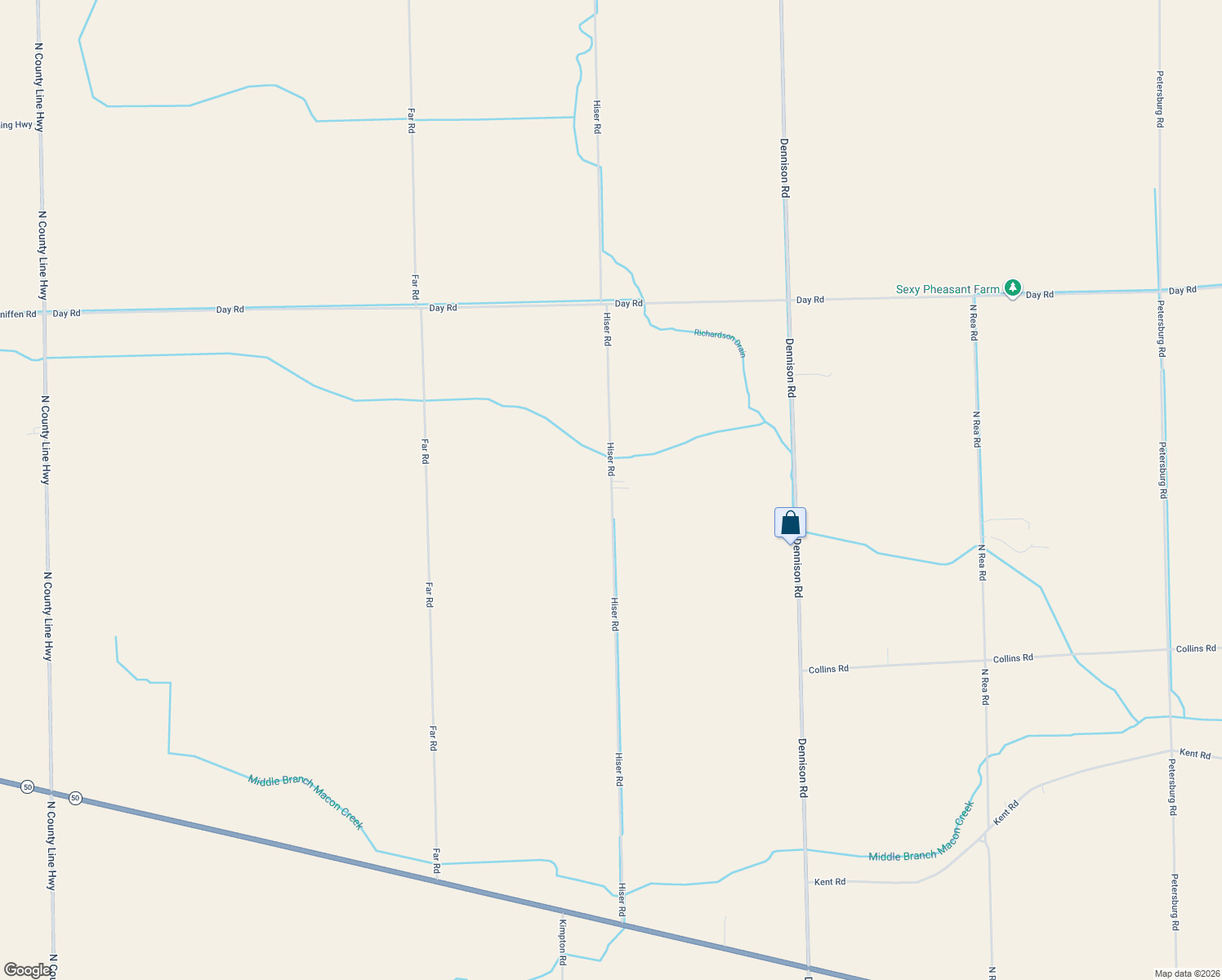 map of restaurants, bars, coffee shops, grocery stores, and more near 6501 Hiser Road in Dundee