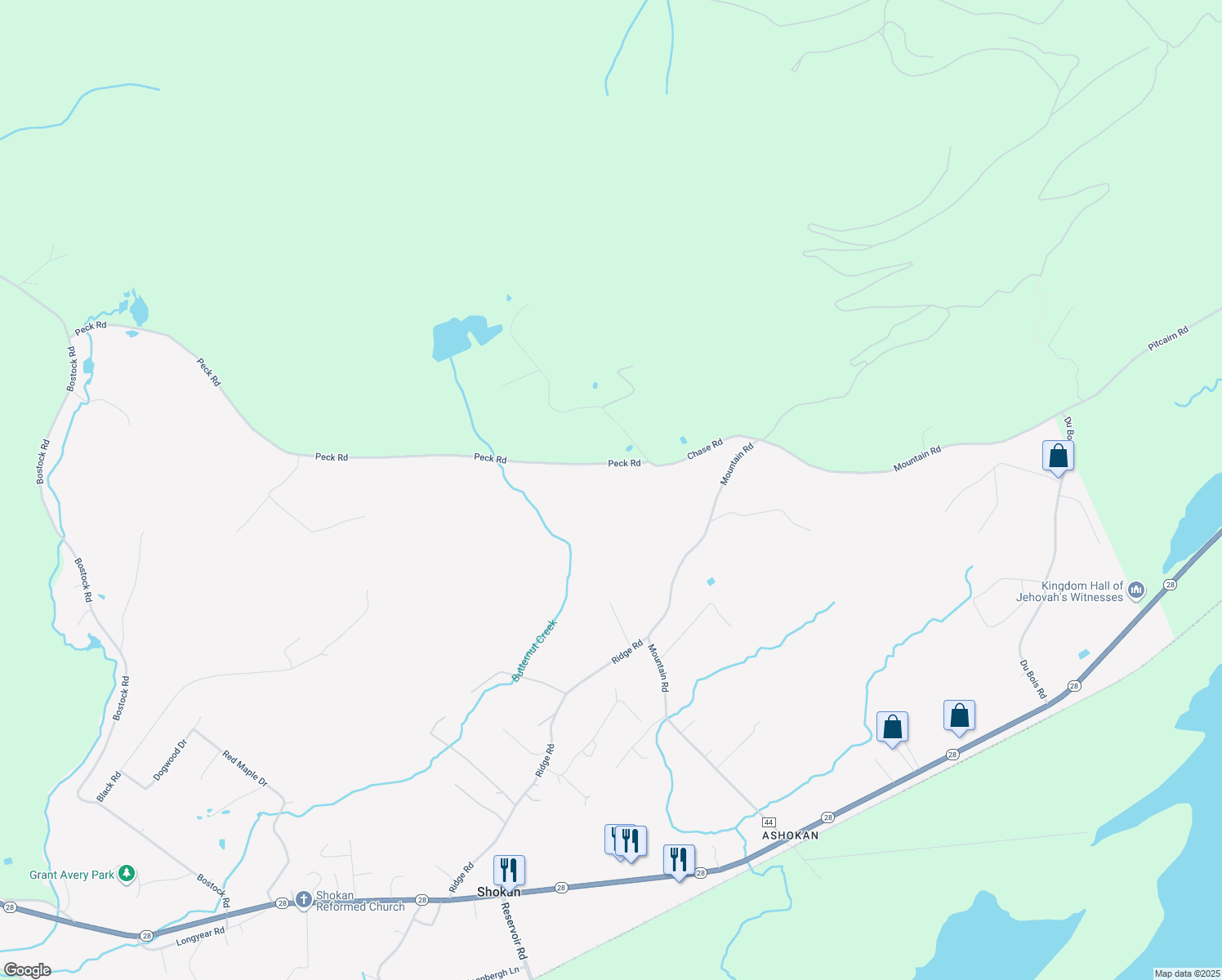 map of restaurants, bars, coffee shops, grocery stores, and more near in Shokan