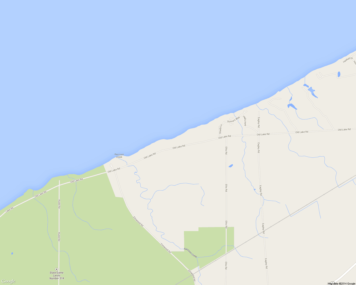 map of restaurants, bars, coffee shops, grocery stores, and more near 13724 Old Lake Rd in Erie
