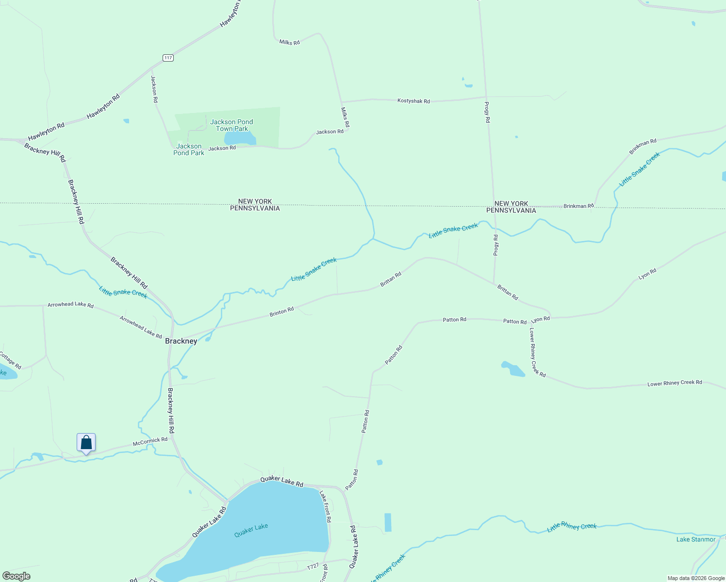 map of restaurants, bars, coffee shops, grocery stores, and more near Brittan Road in Brackney