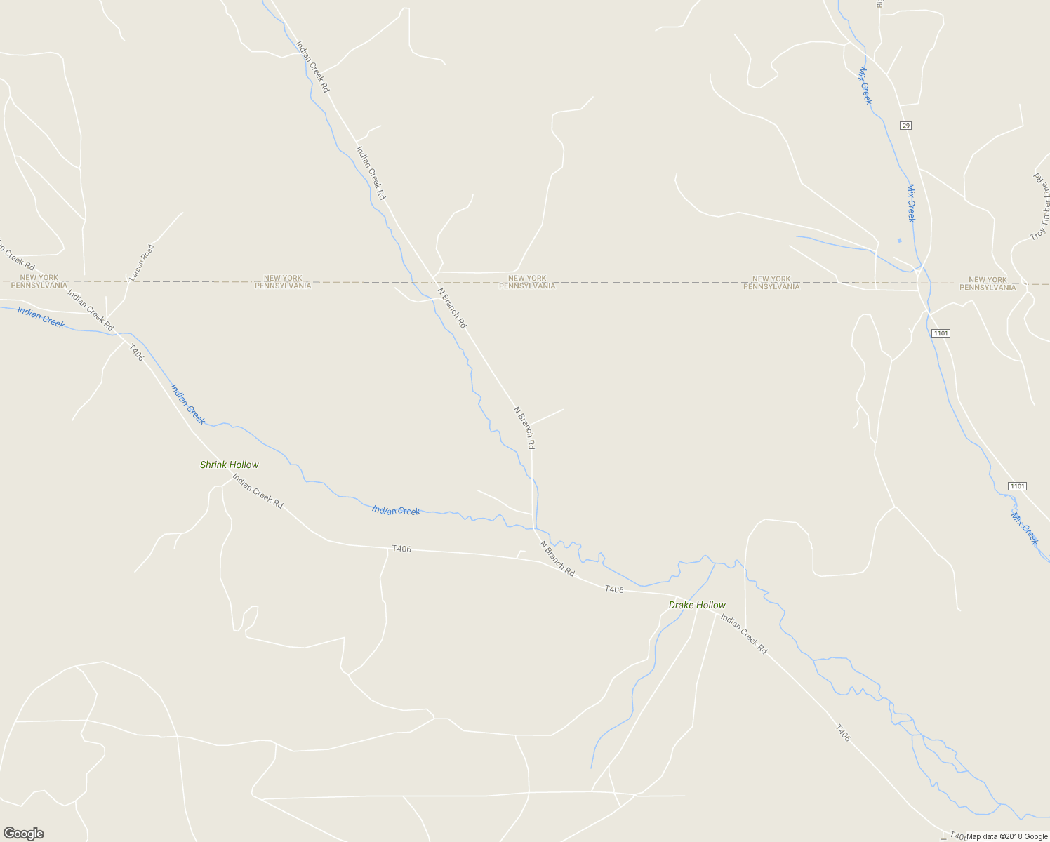 map of restaurants, bars, coffee shops, grocery stores, and more near North Branch Road in Eldred