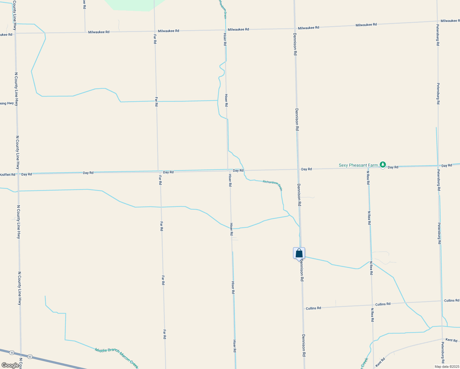 map of restaurants, bars, coffee shops, grocery stores, and more near 6673 Hiser Road in Dundee