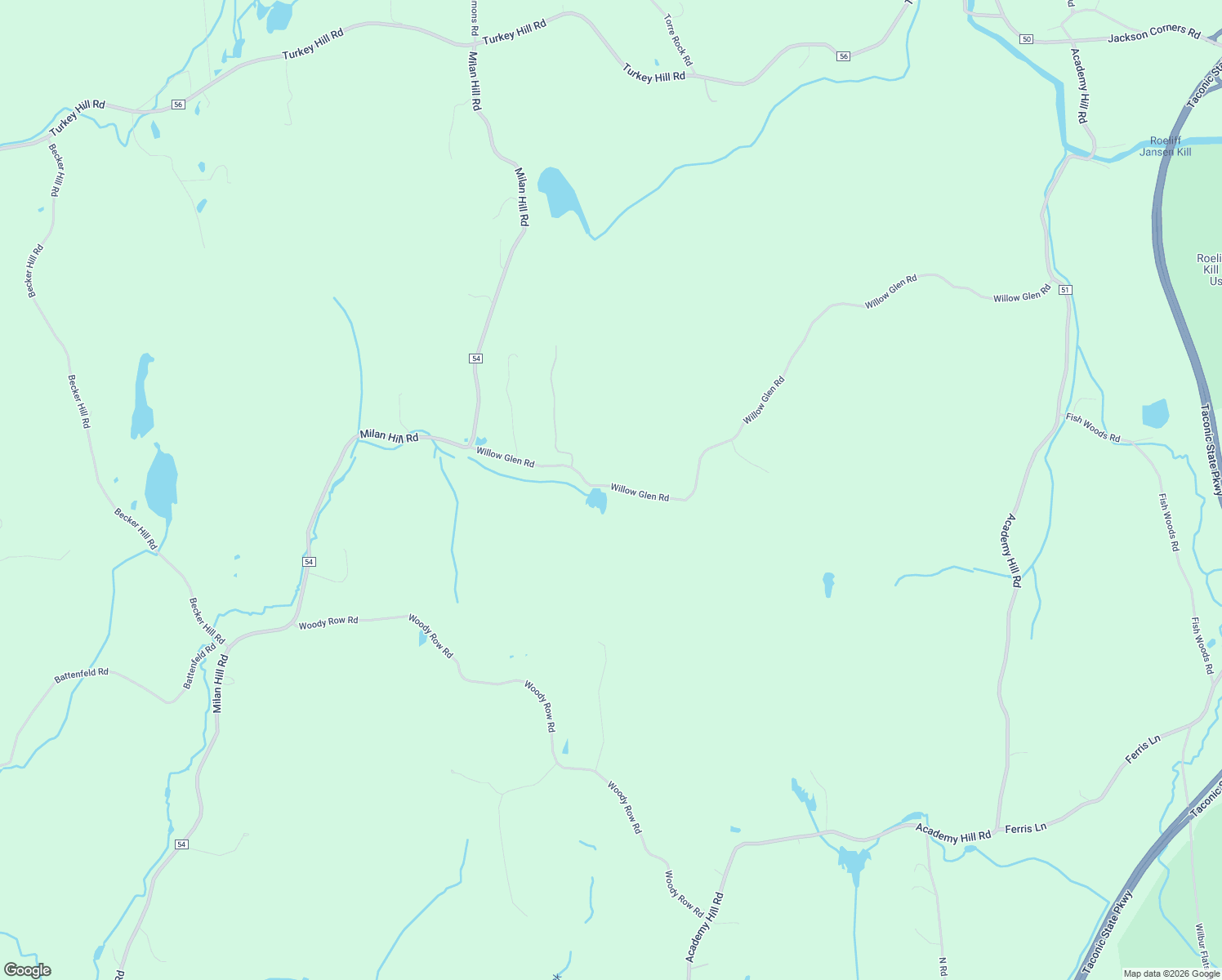 map of restaurants, bars, coffee shops, grocery stores, and more near 88 Willow Glen Road in Red Hook