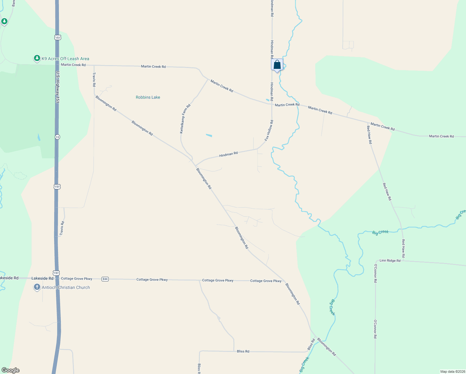 map of restaurants, bars, coffee shops, grocery stores, and more near 1917 Bloomington Road in Marion