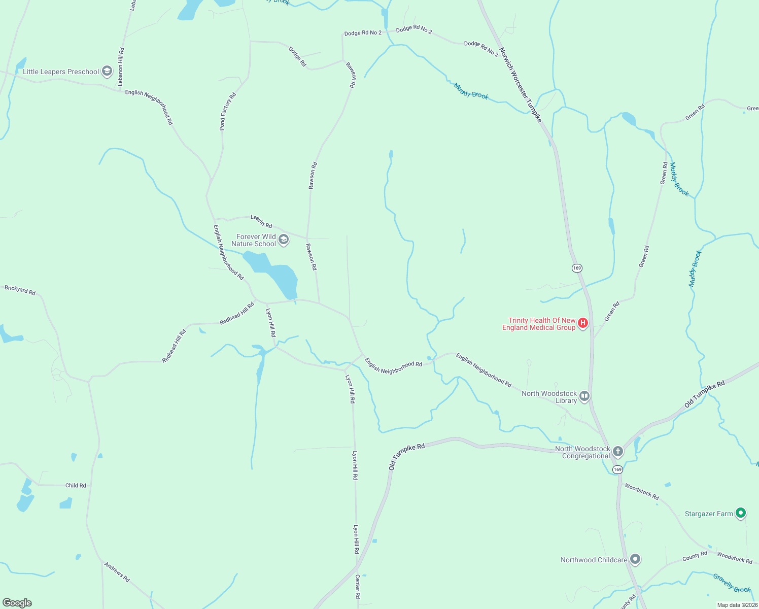 map of restaurants, bars, coffee shops, grocery stores, and more near 15 Braaten Hill Road in Woodstock
