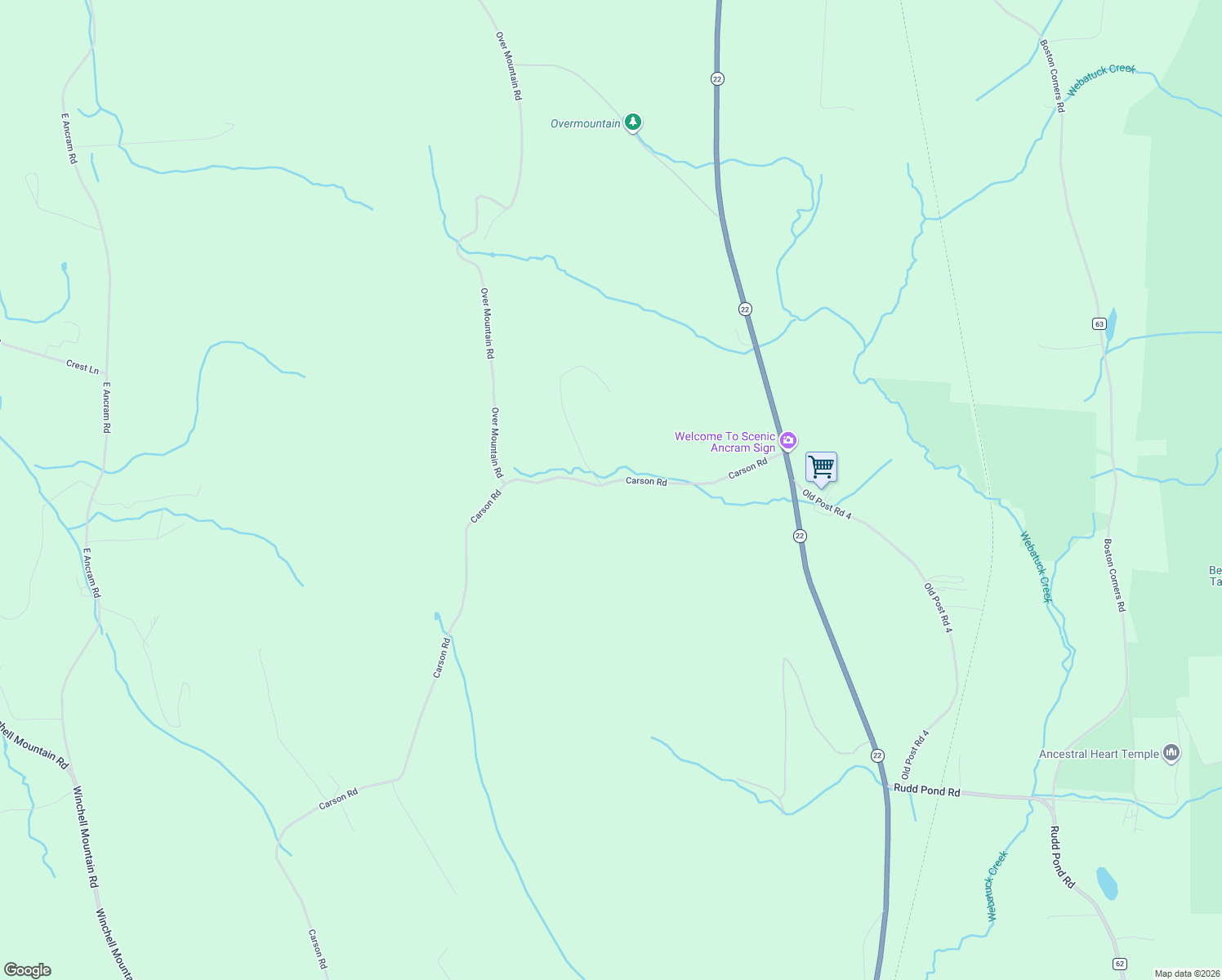 map of restaurants, bars, coffee shops, grocery stores, and more near 503 Carson Road in Columbia County