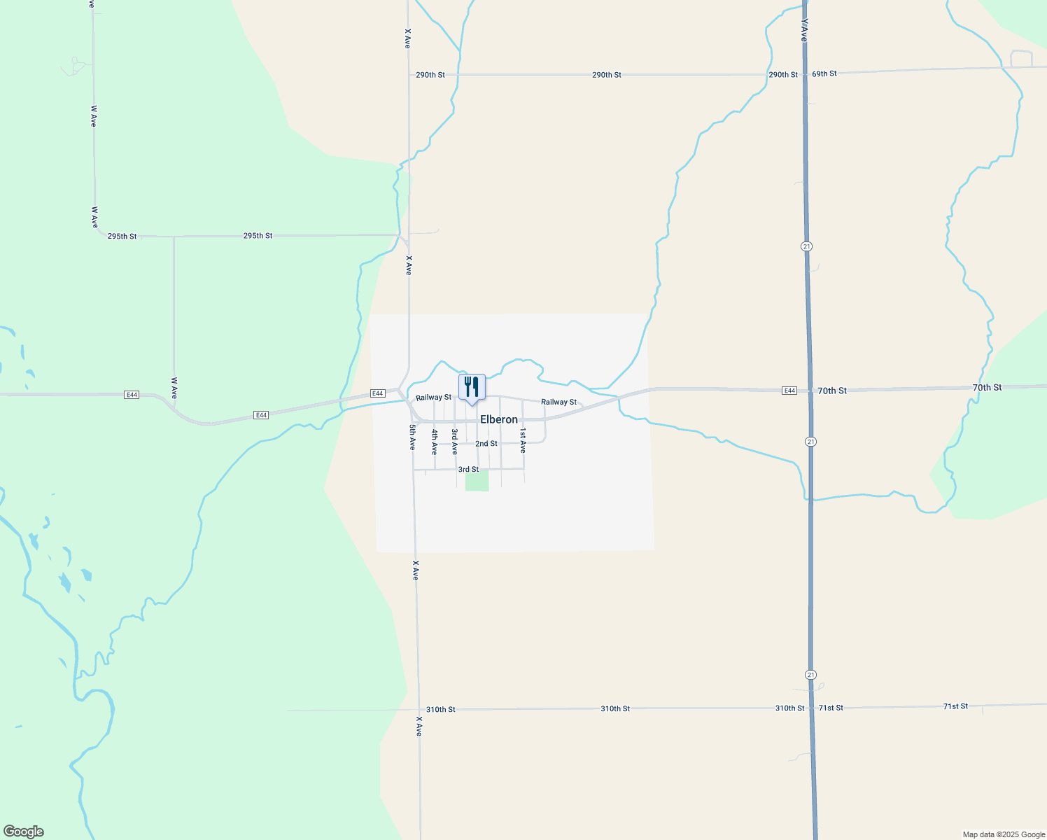 map of restaurants, bars, coffee shops, grocery stores, and more near 1st Street in Elberon