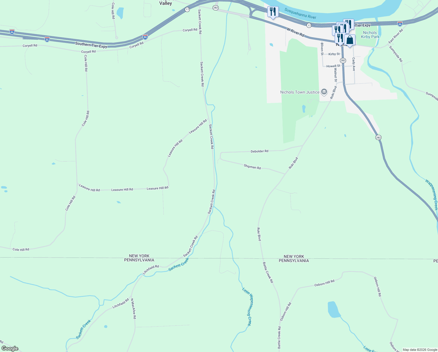 map of restaurants, bars, coffee shops, grocery stores, and more near 540 Shipman Road in Nichols