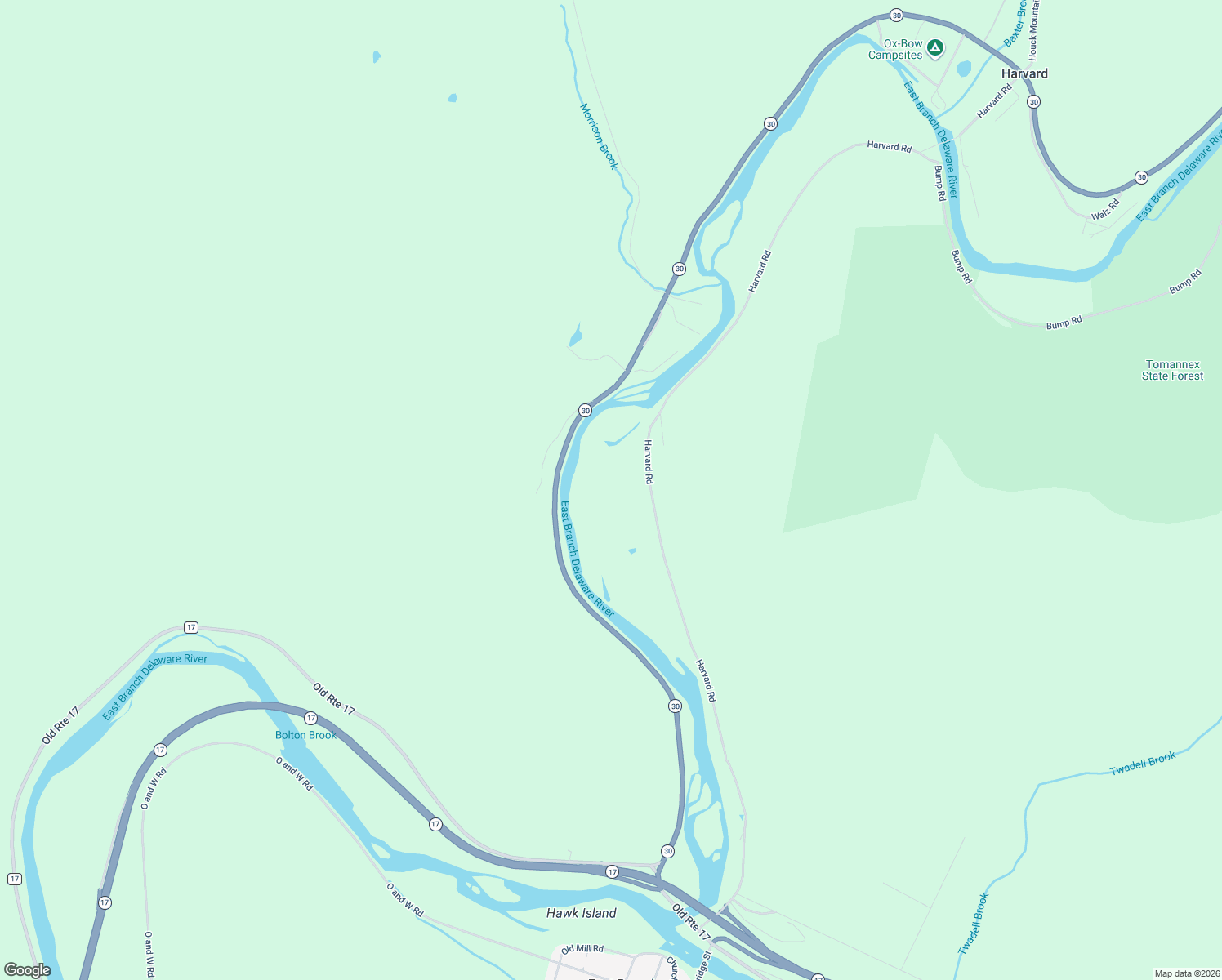 map of restaurants, bars, coffee shops, grocery stores, and more near 1141 Harvard Rd in East Branch