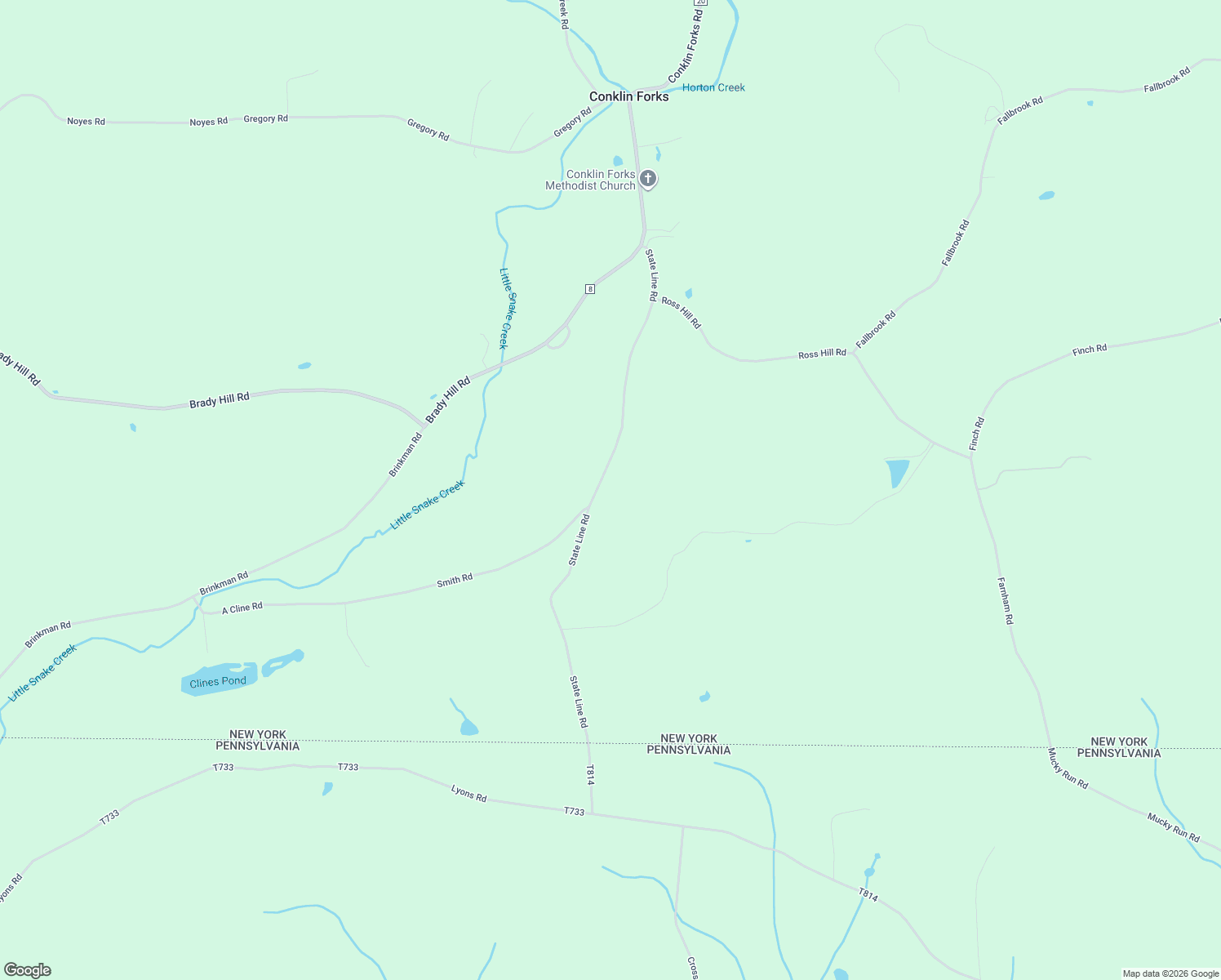map of restaurants, bars, coffee shops, grocery stores, and more near 158 State Line Road in Binghamton