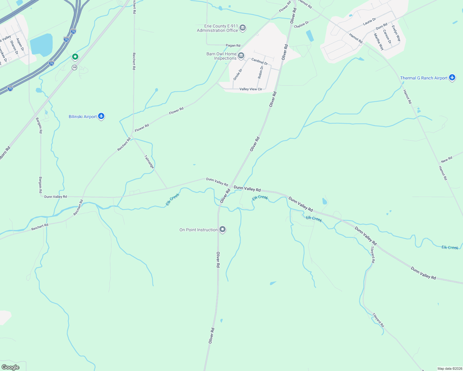 map of restaurants, bars, coffee shops, grocery stores, and more near 8898 Oliver Rd in Erie