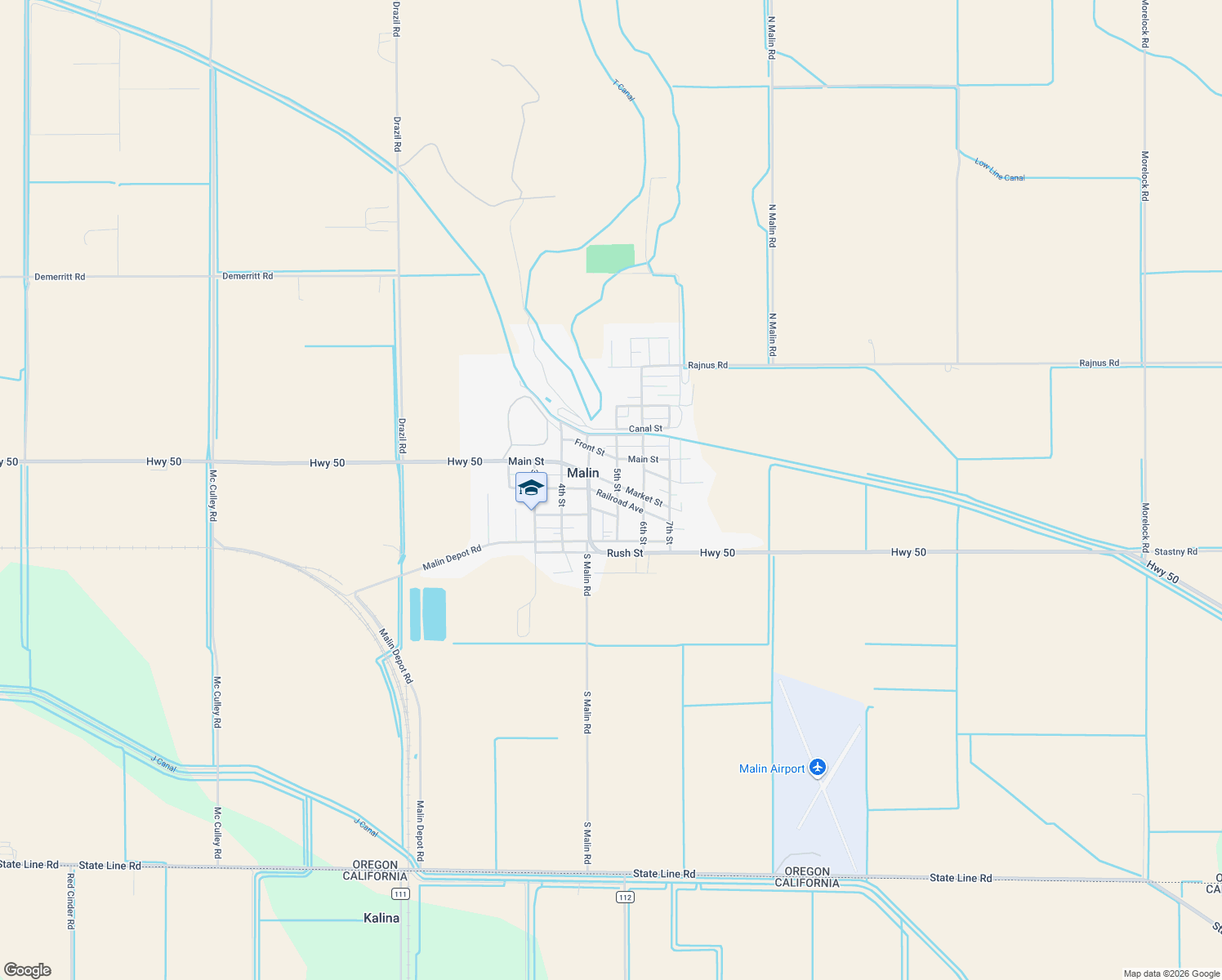 map of restaurants, bars, coffee shops, grocery stores, and more near 2319 5th St in Malin