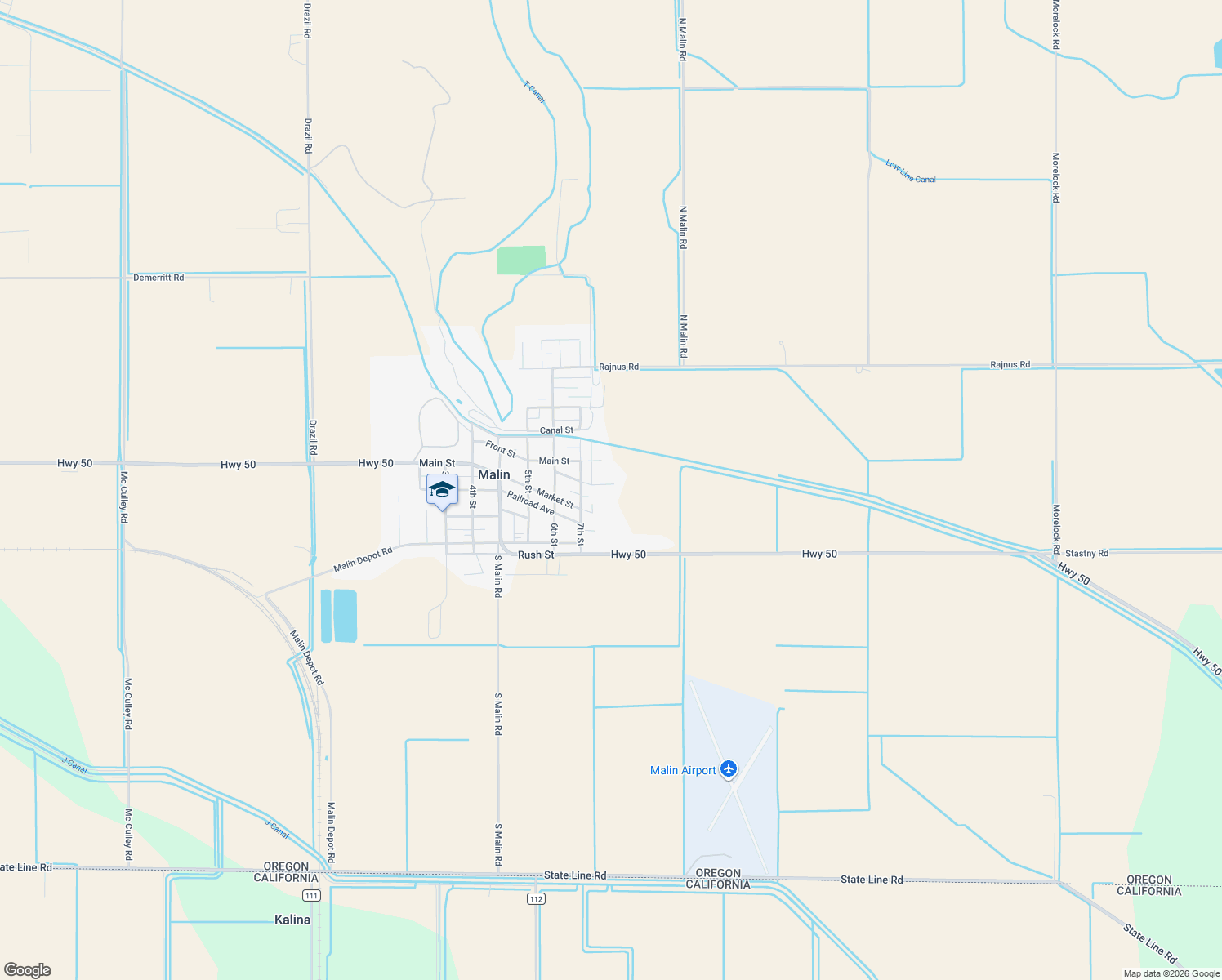 map of restaurants, bars, coffee shops, grocery stores, and more near 2806 Front St in Malin