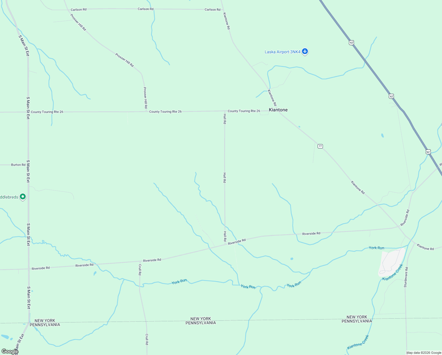 map of restaurants, bars, coffee shops, grocery stores, and more near 413 Hall Road in Jamestown