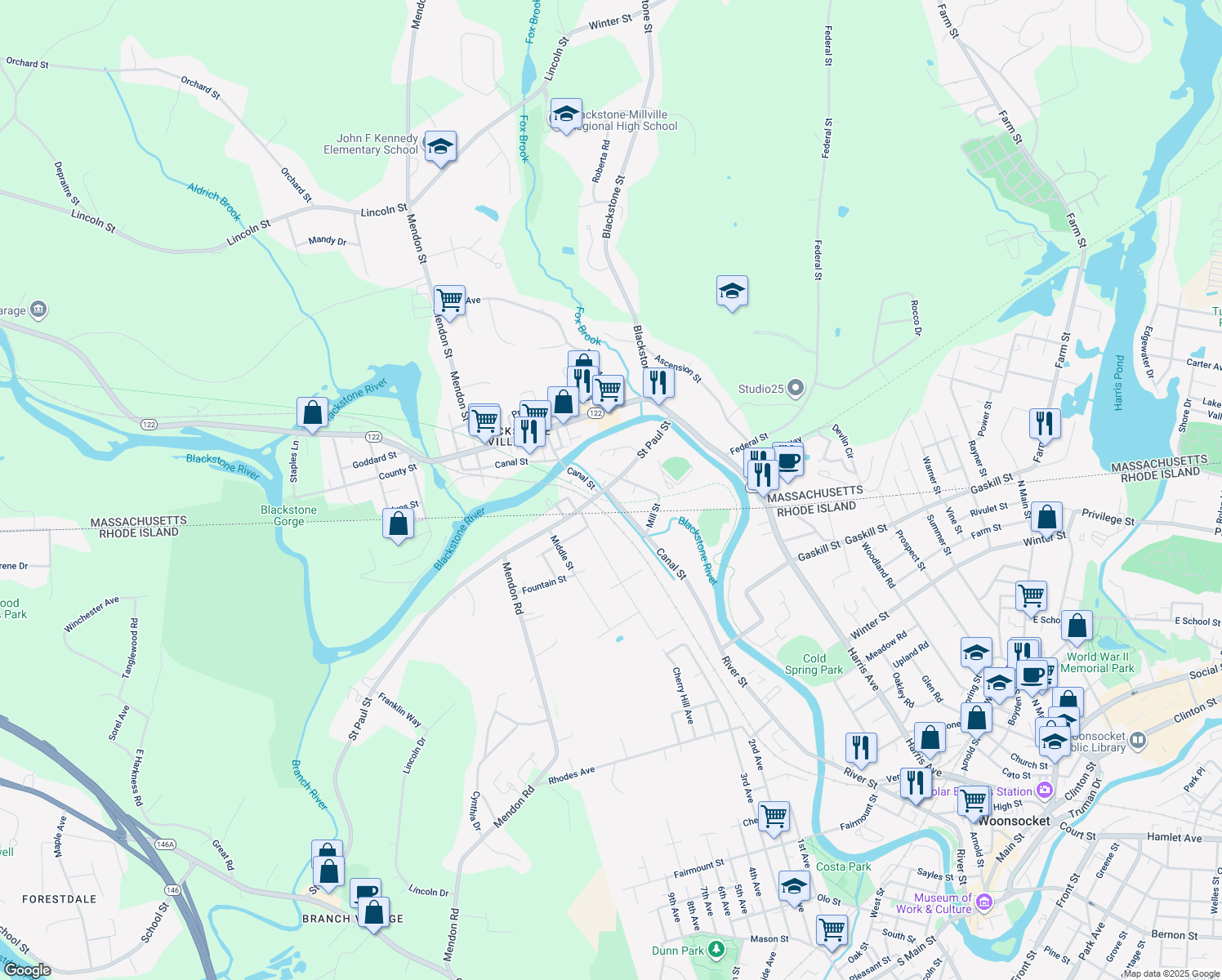 32 Canal Street, North Smithfield MA Walk Score