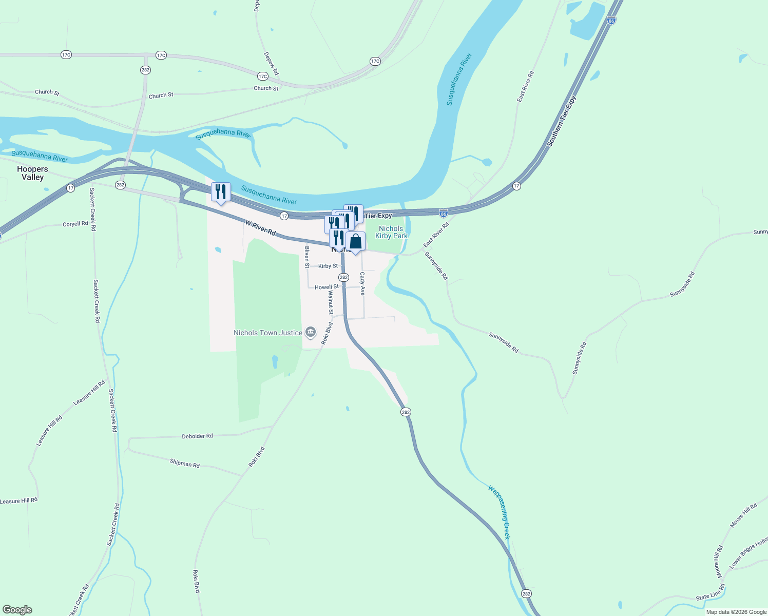 map of restaurants, bars, coffee shops, grocery stores, and more near 70 Dean St in Nichols