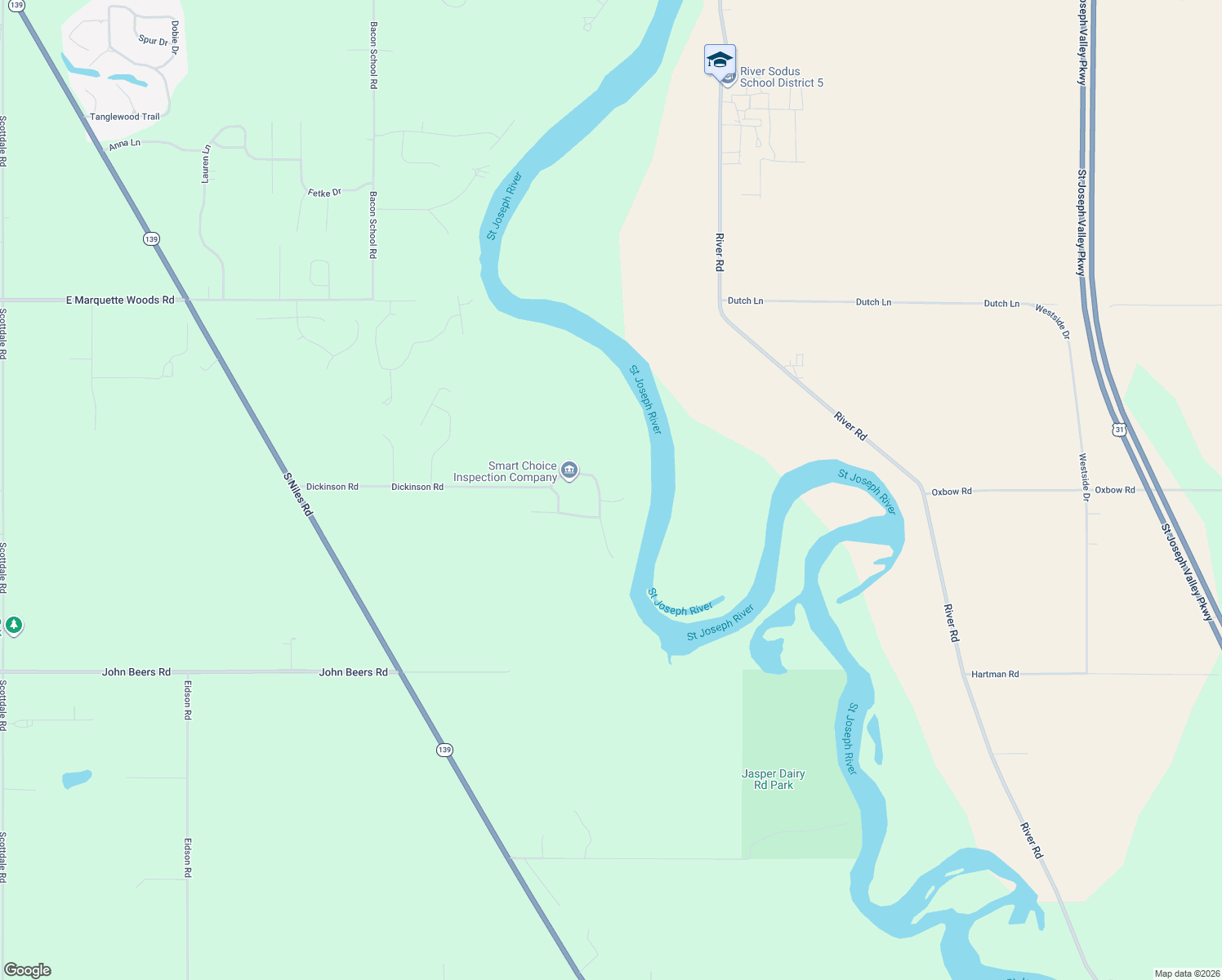 map of restaurants, bars, coffee shops, grocery stores, and more near 2281 Autumn Ridge in St. Joseph