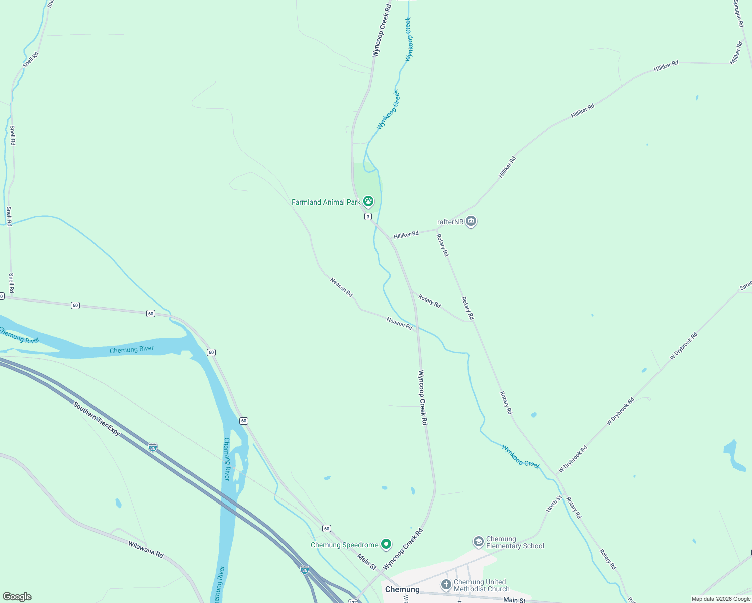 map of restaurants, bars, coffee shops, grocery stores, and more near 42 Neason Road in Chemung