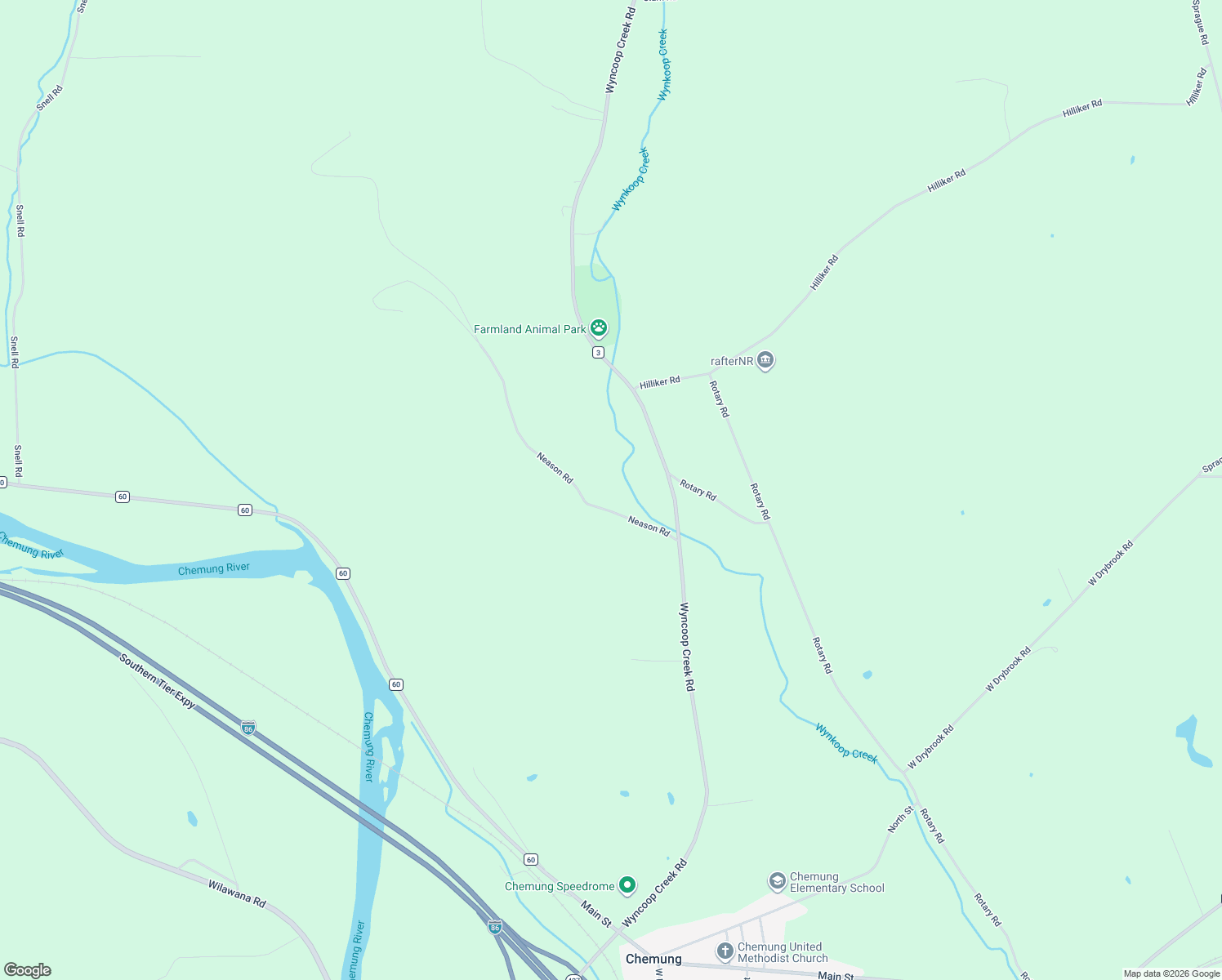 map of restaurants, bars, coffee shops, grocery stores, and more near 42 Neason Road in Chemung