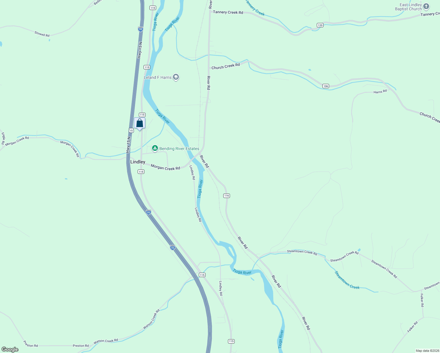 map of restaurants, bars, coffee shops, grocery stores, and more near 678 River Road in Lindley