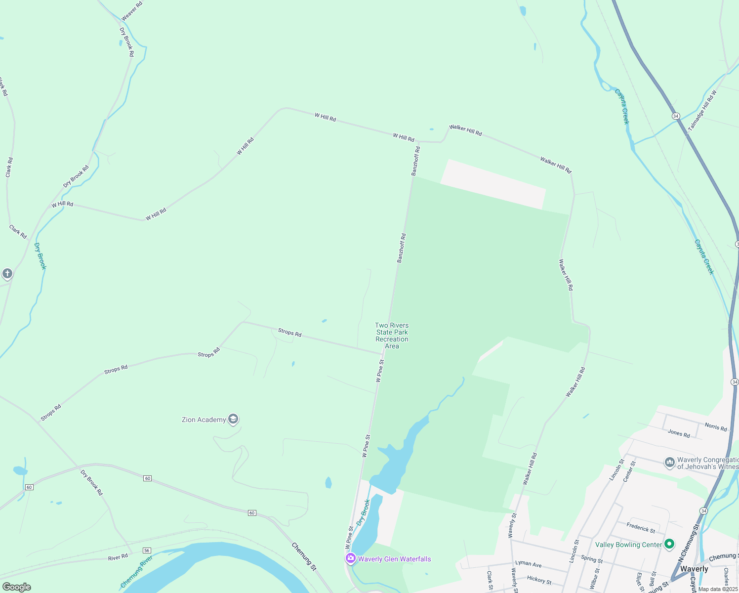 map of restaurants, bars, coffee shops, grocery stores, and more near 6446 Haight Drive in Waverly