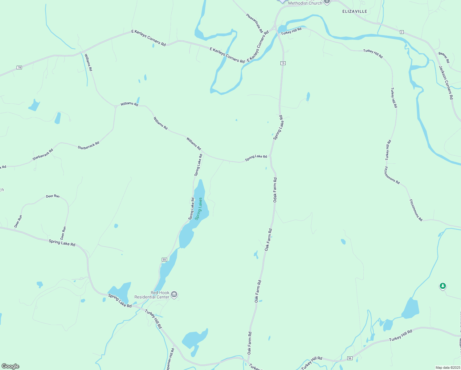 map of restaurants, bars, coffee shops, grocery stores, and more near 72 East Lake Lane in Red Hook