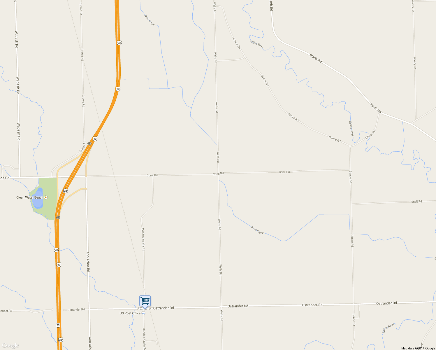 map of restaurants, bars, coffee shops, grocery stores, and more near 11297 Wells Rd in Maybee